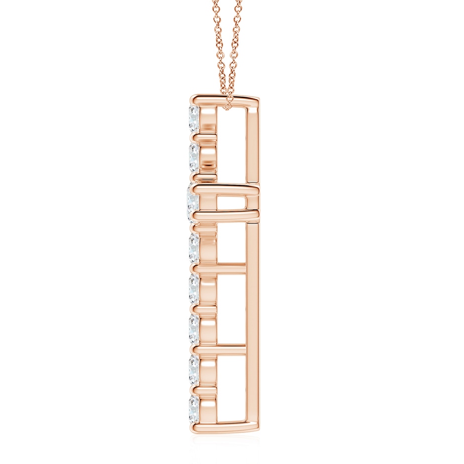 3.8mm GVS2 Classic Shared Prong-Set Diamond Cross Pendant in Rose Gold side 199