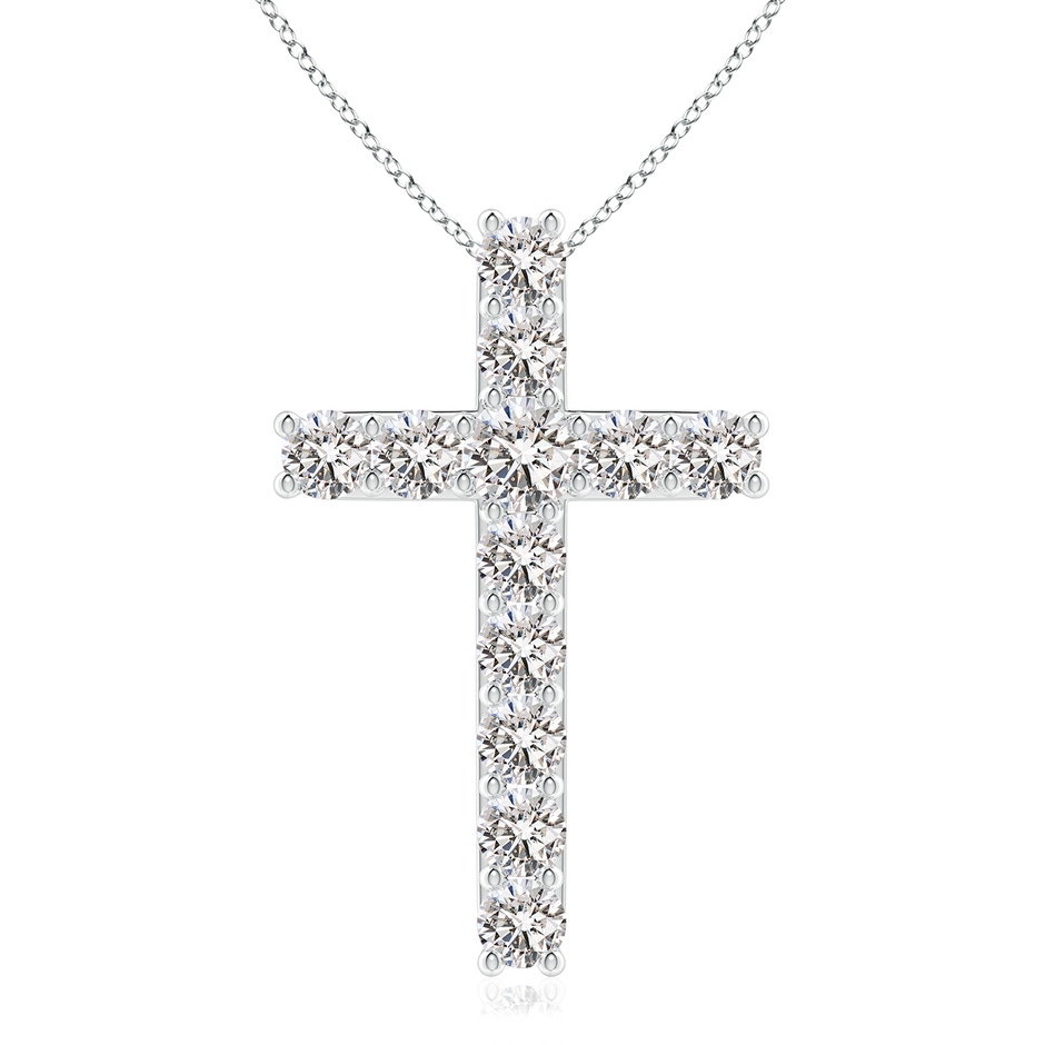 3.8mm IJI1I2 Classic Shared Prong-Set Diamond Cross Pendant in White Gold 
