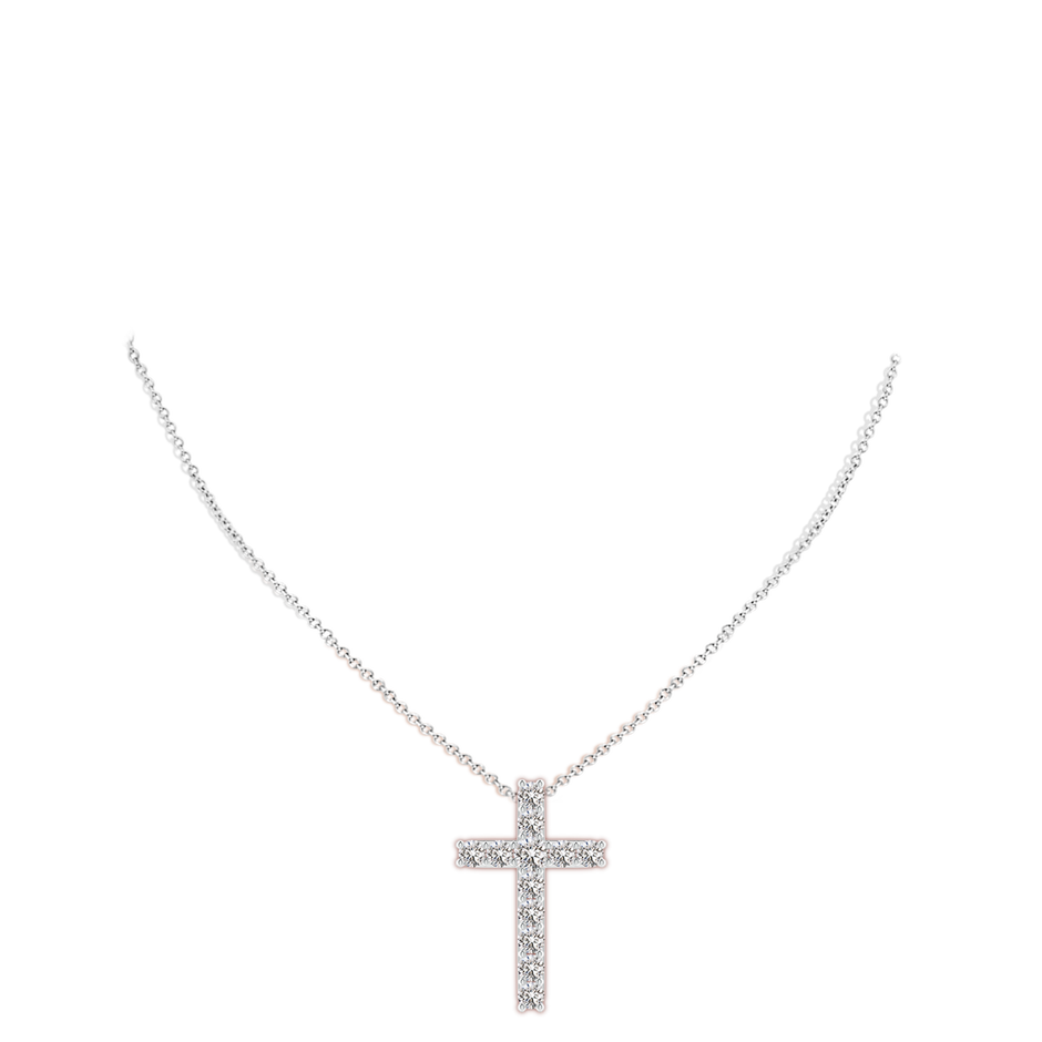 3.8mm IJI1I2 Classic Shared Prong-Set Diamond Cross Pendant in White Gold pen
