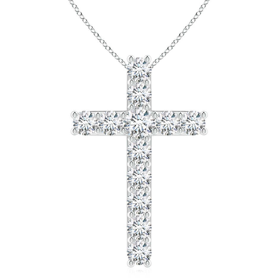 4.2mm GVS2 Classic Shared Prong-Set Diamond Cross Pendant in P950 Platinum 