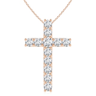 4.2mm GVS2 Classic Shared Prong-Set Diamond Cross Pendant in Rose Gold