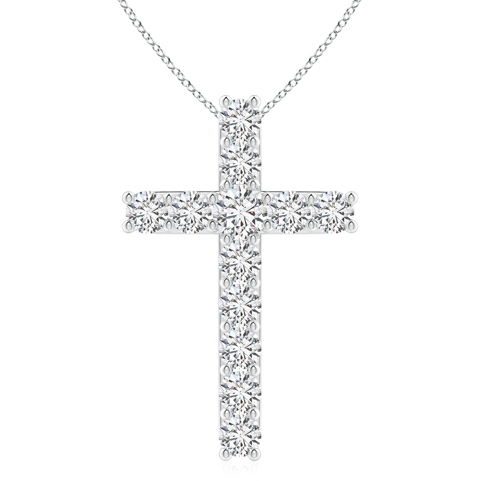 4.2mm HSI2 Classic Shared Prong-Set Diamond Cross Pendant in White Gold 