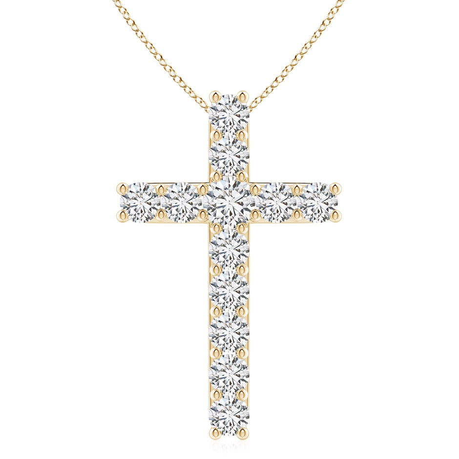 4.2mm HSI2 Classic Shared Prong-Set Diamond Cross Pendant in Yellow Gold 