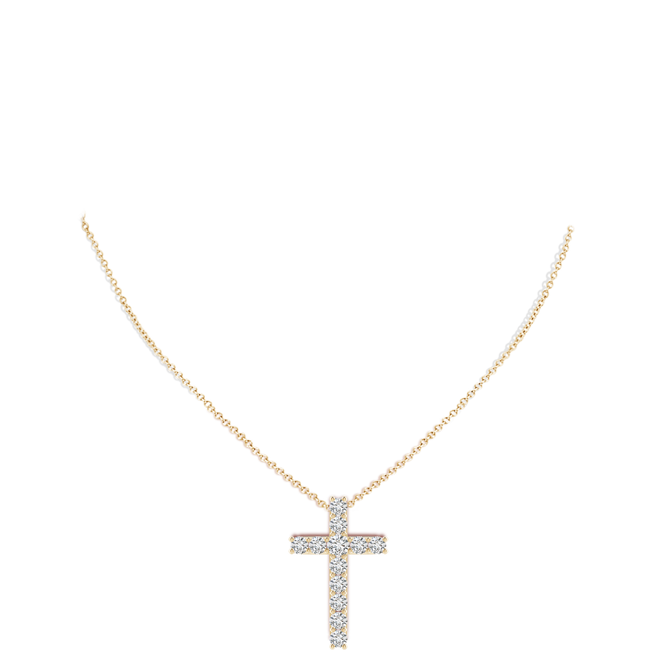 4.2mm HSI2 Classic Shared Prong-Set Diamond Cross Pendant in Yellow Gold pen