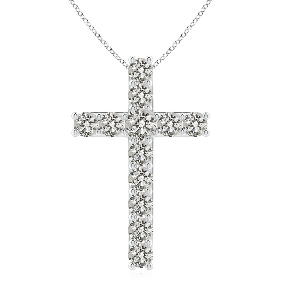 4.2mm KI3 Classic Shared Prong-Set Diamond Cross Pendant in White Gold 