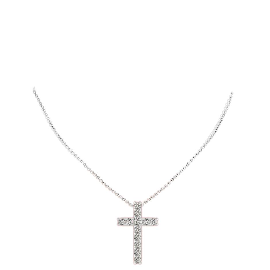 4.2mm KI3 Classic Shared Prong-Set Diamond Cross Pendant in White Gold pen