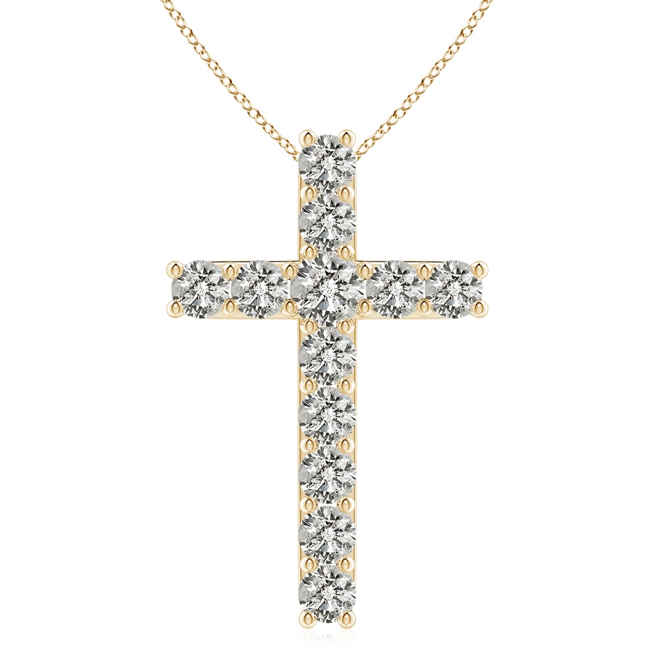 4.2mm KI3 Classic Shared Prong-Set Diamond Cross Pendant in Yellow Gold 