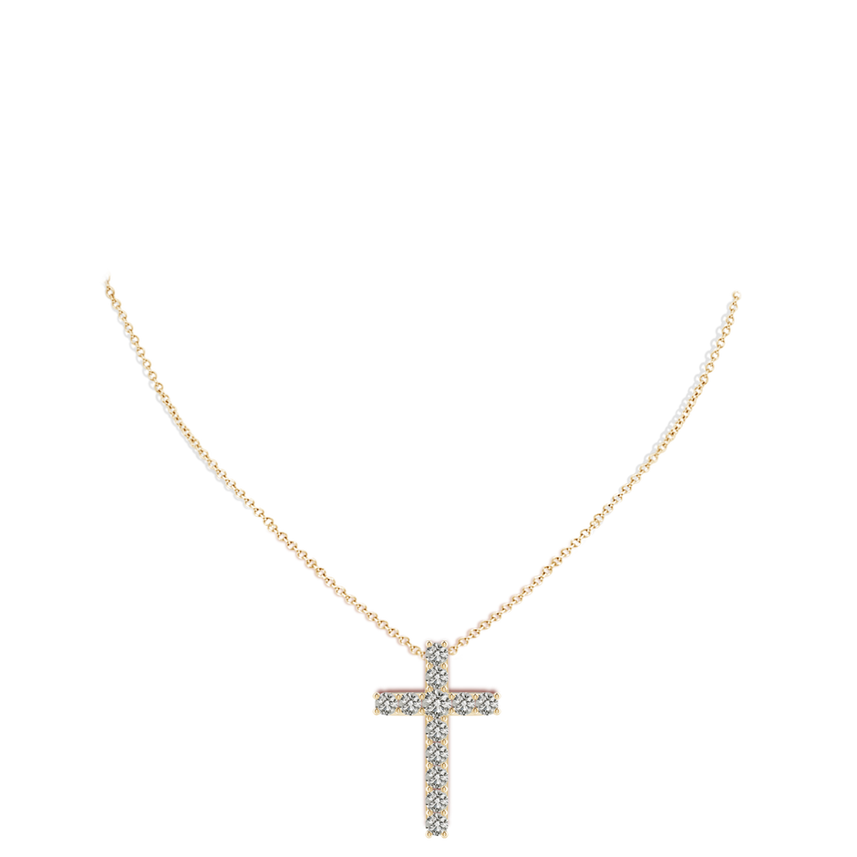 4.2mm KI3 Classic Shared Prong-Set Diamond Cross Pendant in Yellow Gold pen
