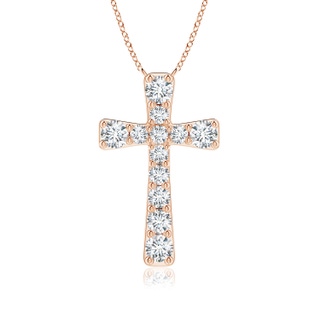 1.5mm GVS2 Graduated Diamond Cross Pendant in 9K Rose Gold