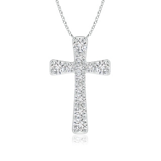 1.5mm HSI2 Graduated Diamond Cross Pendant in White Gold