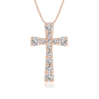 1.5mm IJI1I2 Graduated Diamond Cross Pendant in Rose Gold