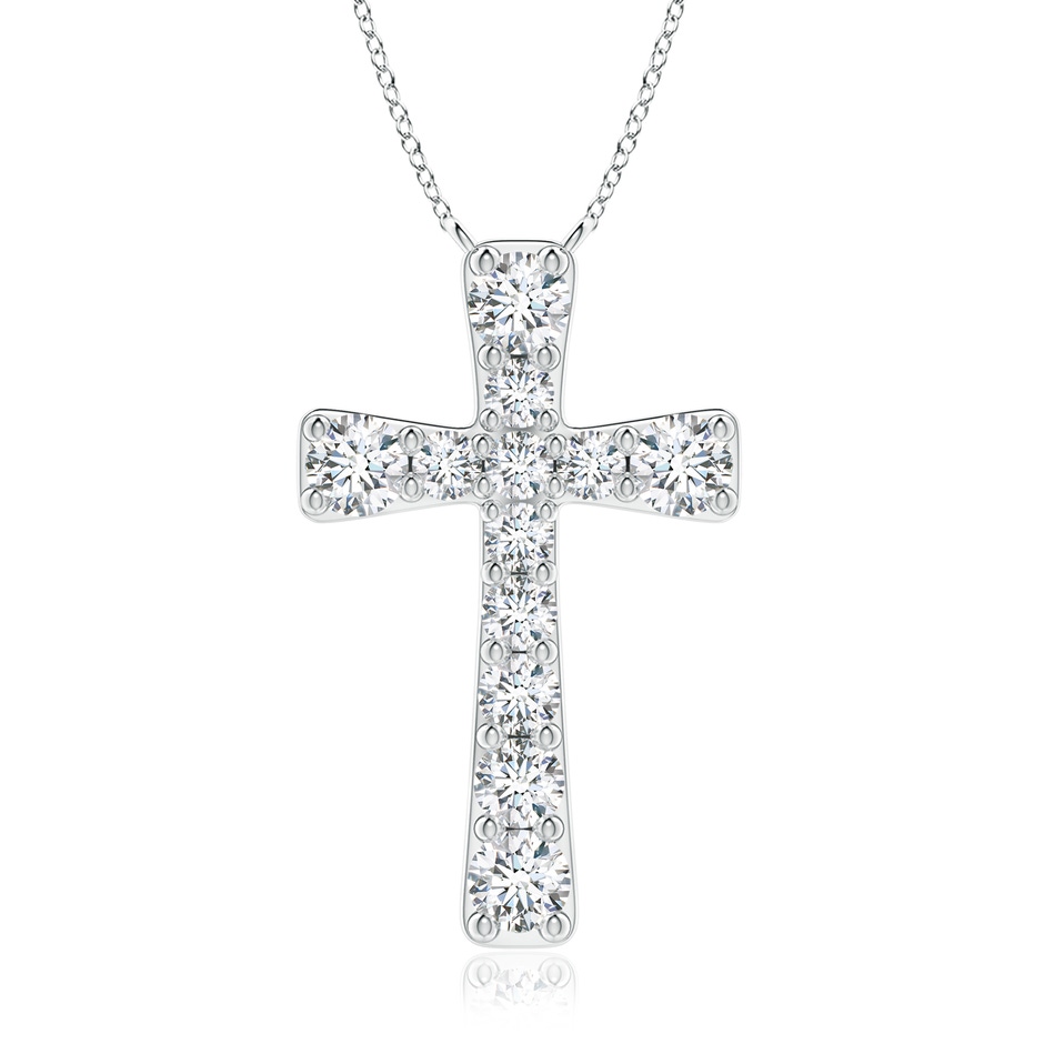 1.7mm GVS2 Graduated Diamond Cross Pendant in White Gold 