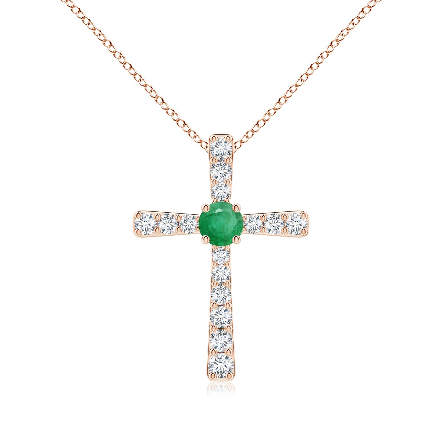 A - Emerald / 0.43 CT / 14 KT Rose Gold