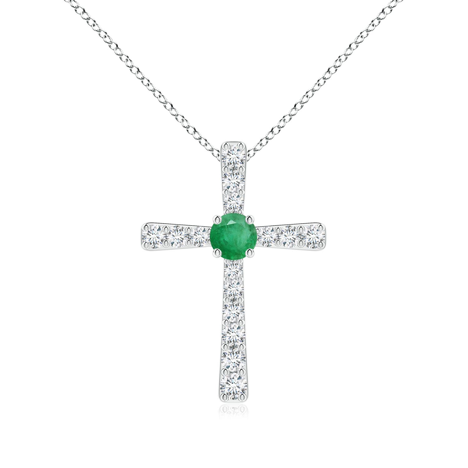 A - Emerald / 0.43 CT / 14 KT White Gold