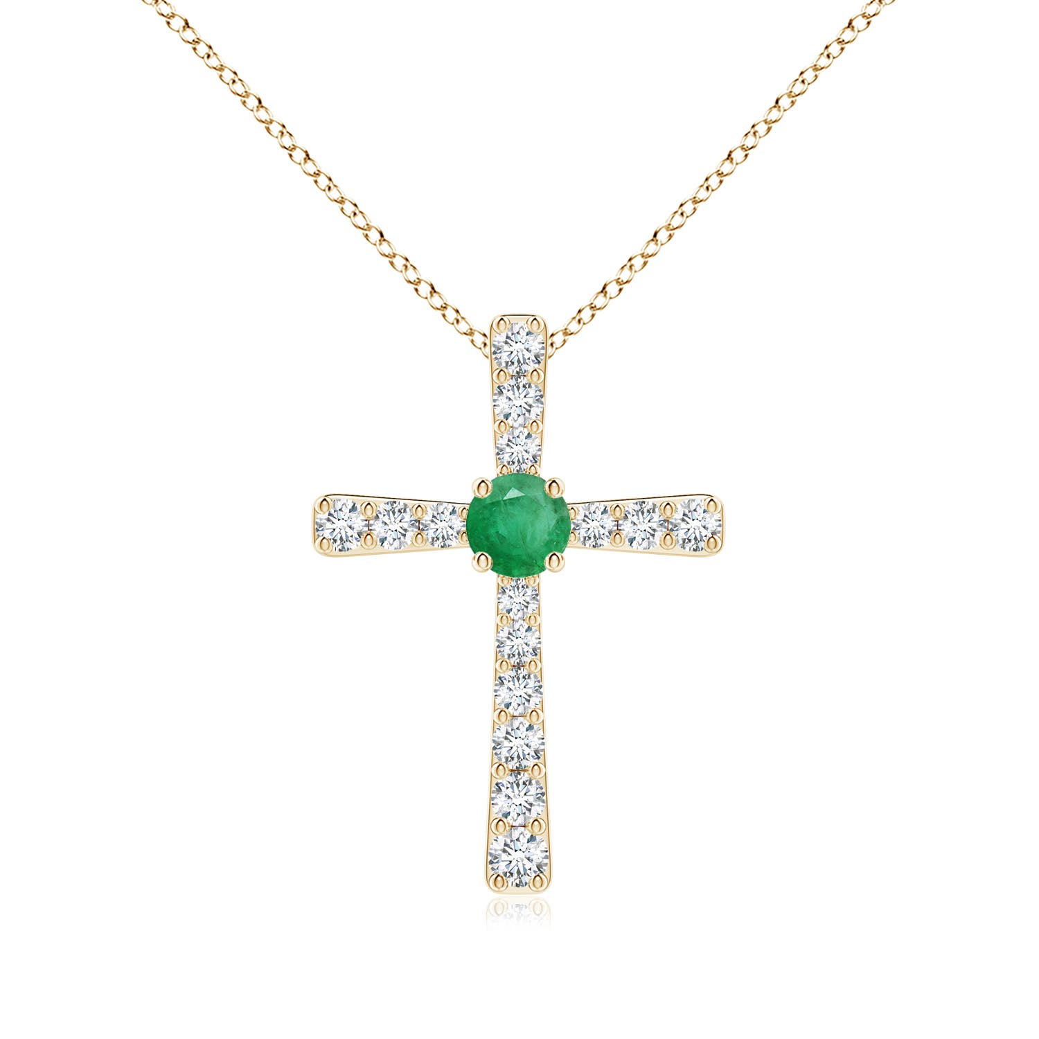 A - Emerald / 0.43 CT / 14 KT Yellow Gold