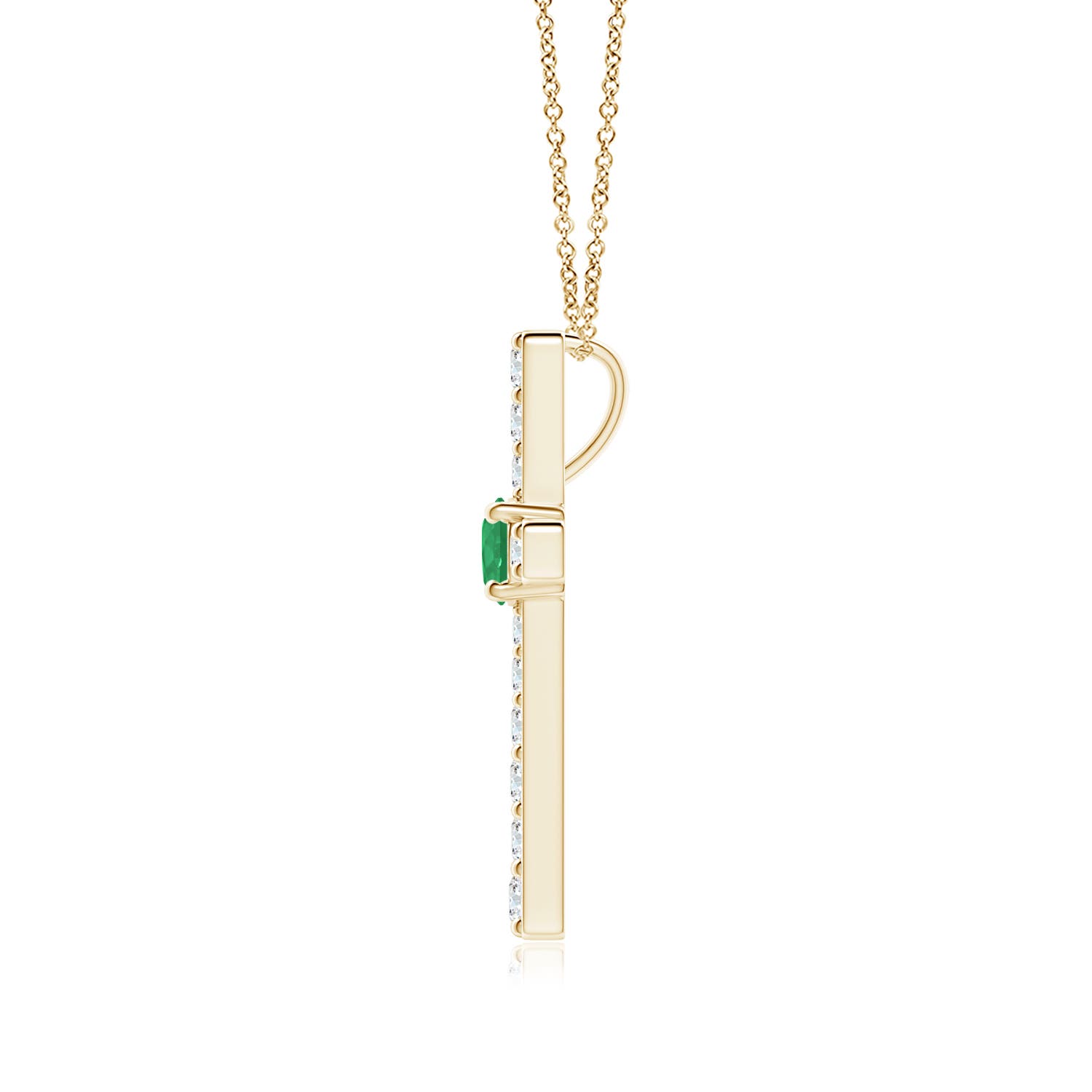 A - Emerald / 0.43 CT / 14 KT Yellow Gold