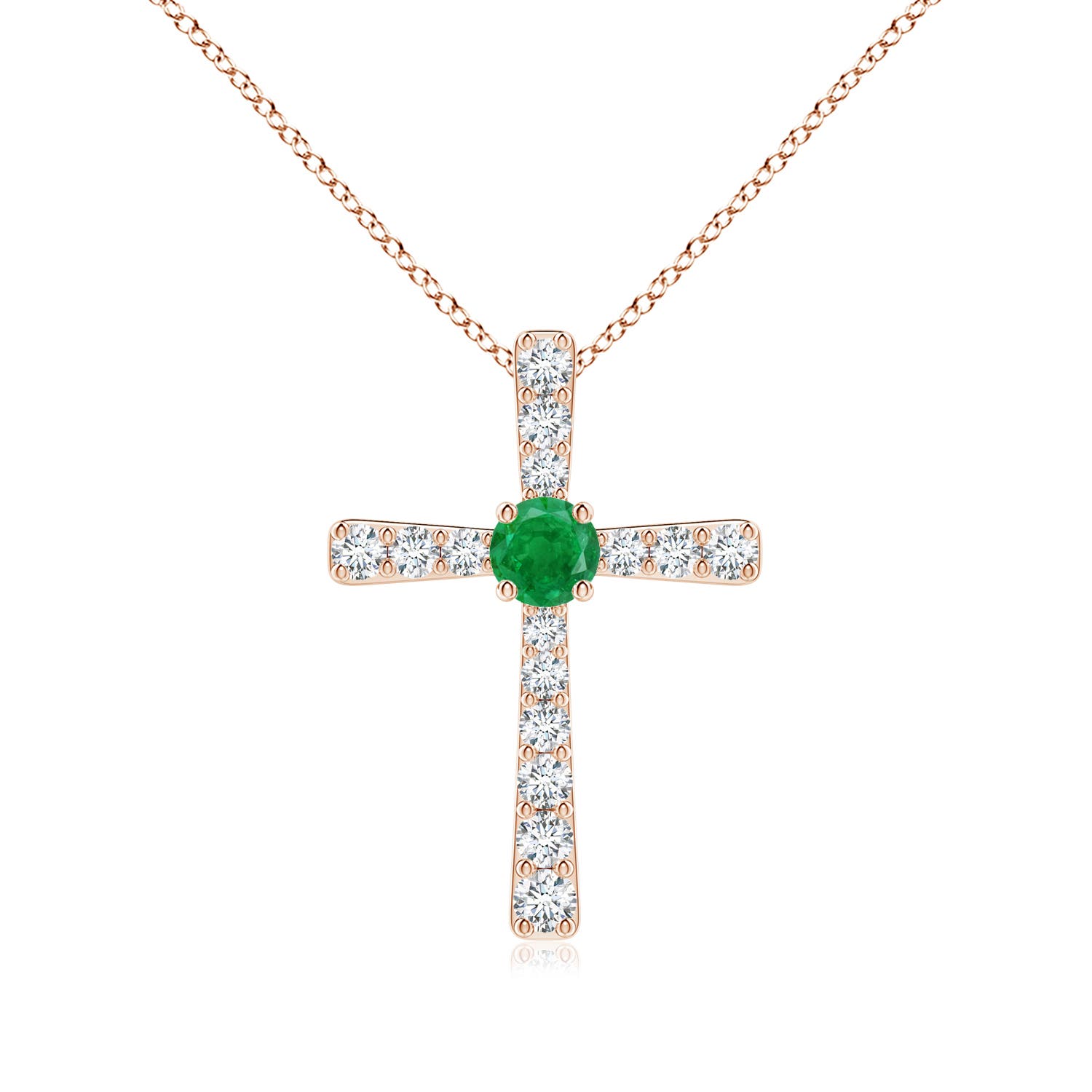 AA - Emerald / 0.43 CT / 14 KT Rose Gold