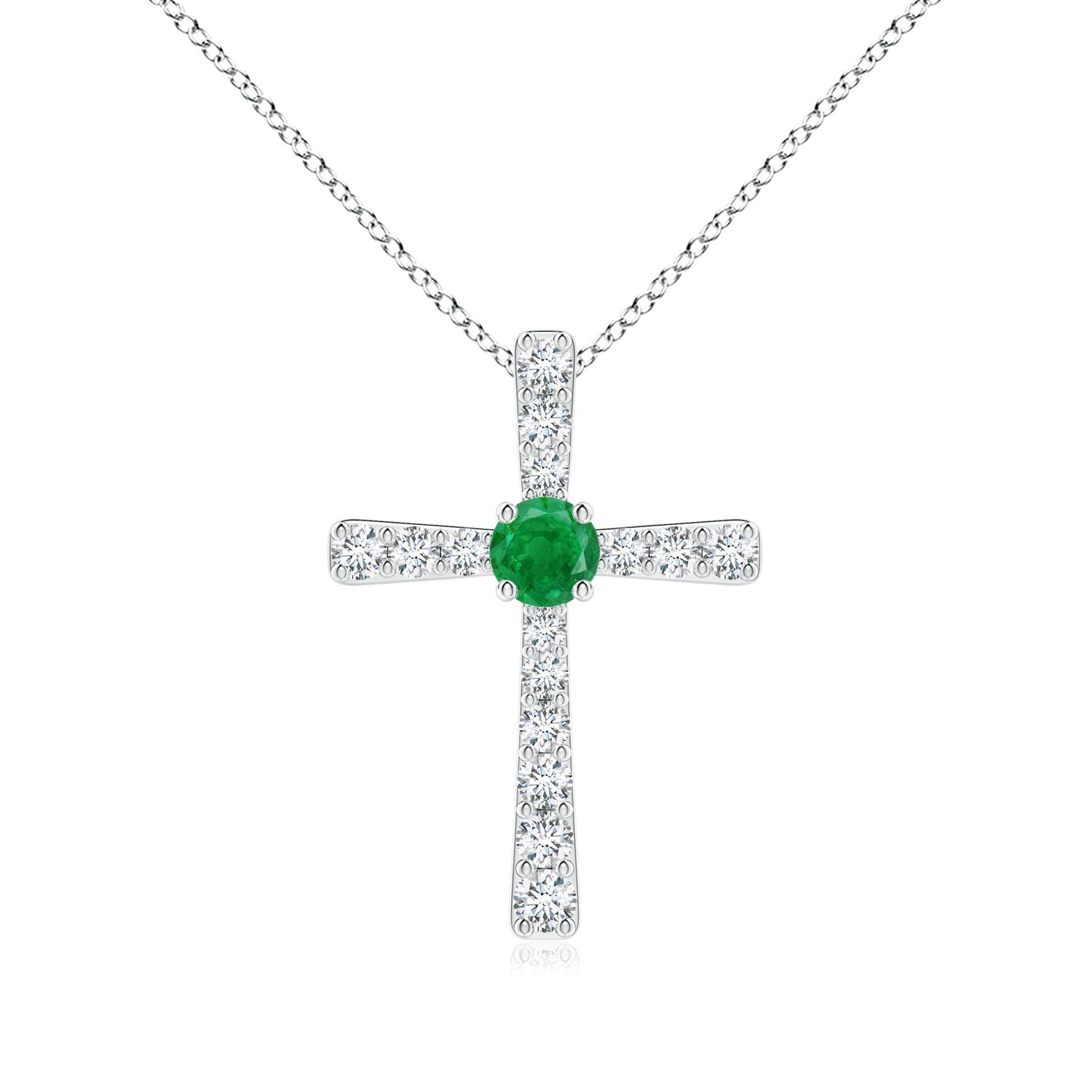 AA - Emerald / 0.43 CT / 14 KT White Gold