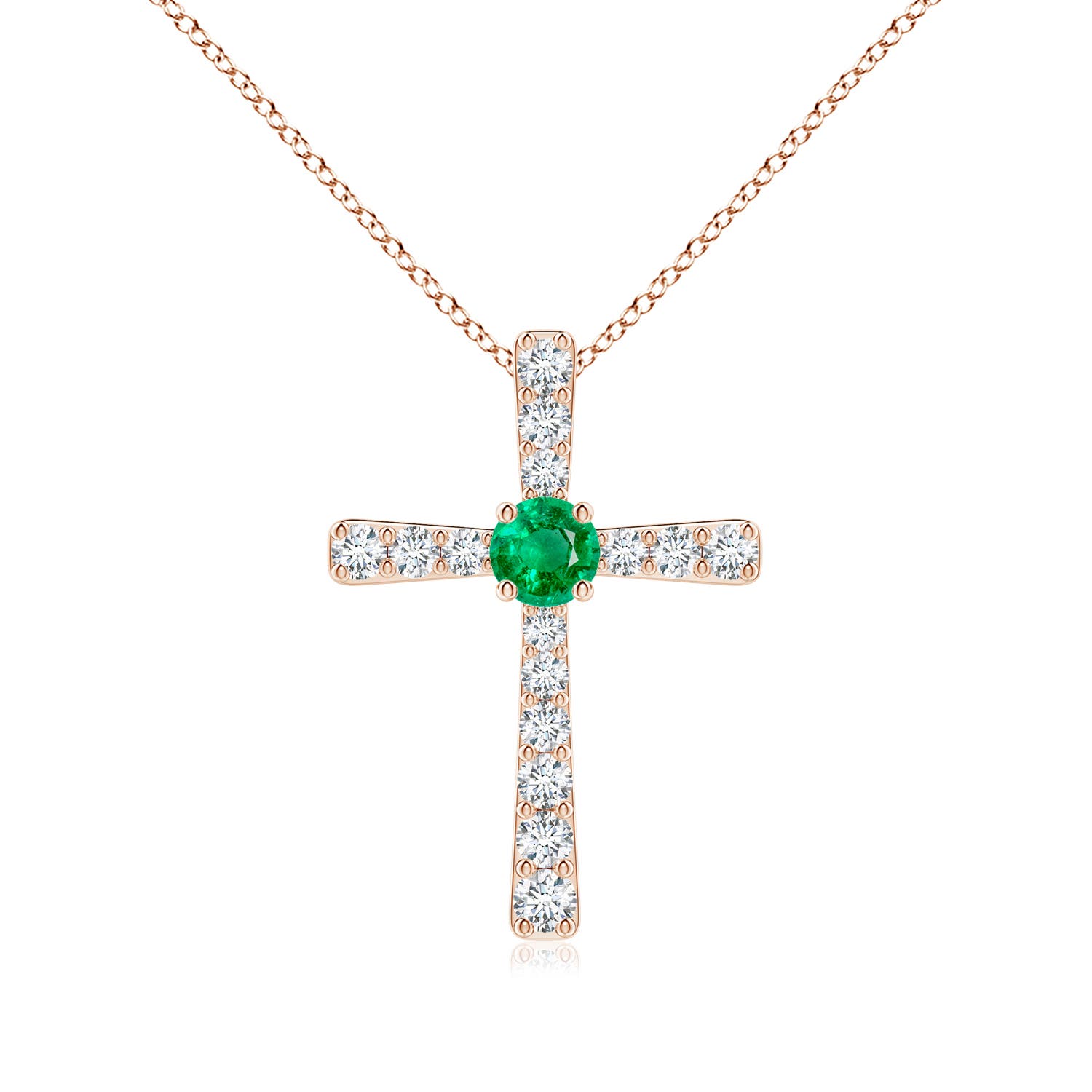 AAA - Emerald / 0.43 CT / 14 KT Rose Gold