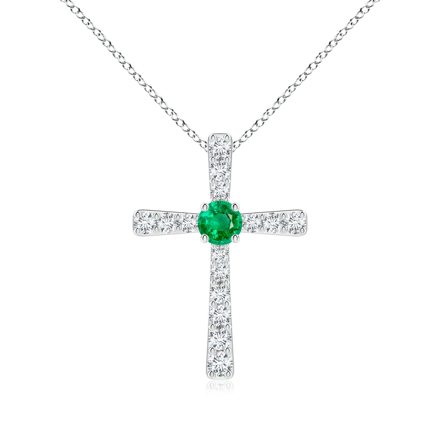 Angara Natural Diamond Cross Pendant Necklace for Women, Girls in