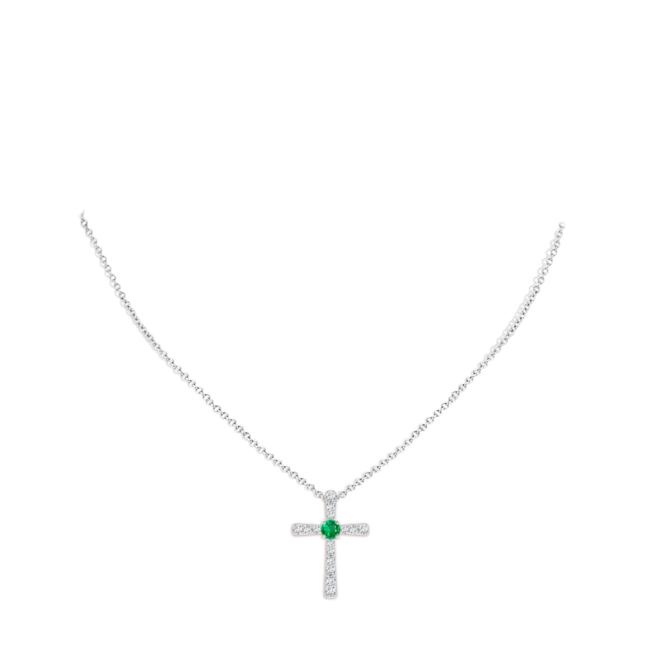 Emerald and Diamond Cross Pendant | Angara