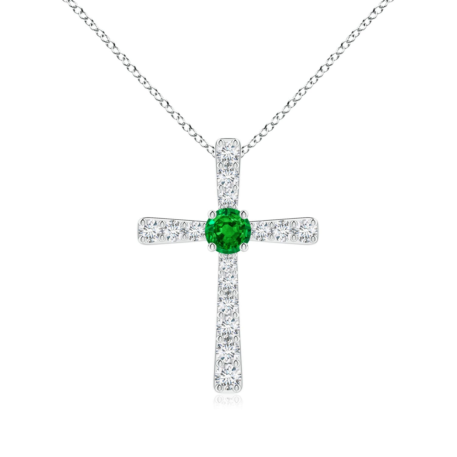 AAAA - Emerald / 0.43 CT / 14 KT White Gold