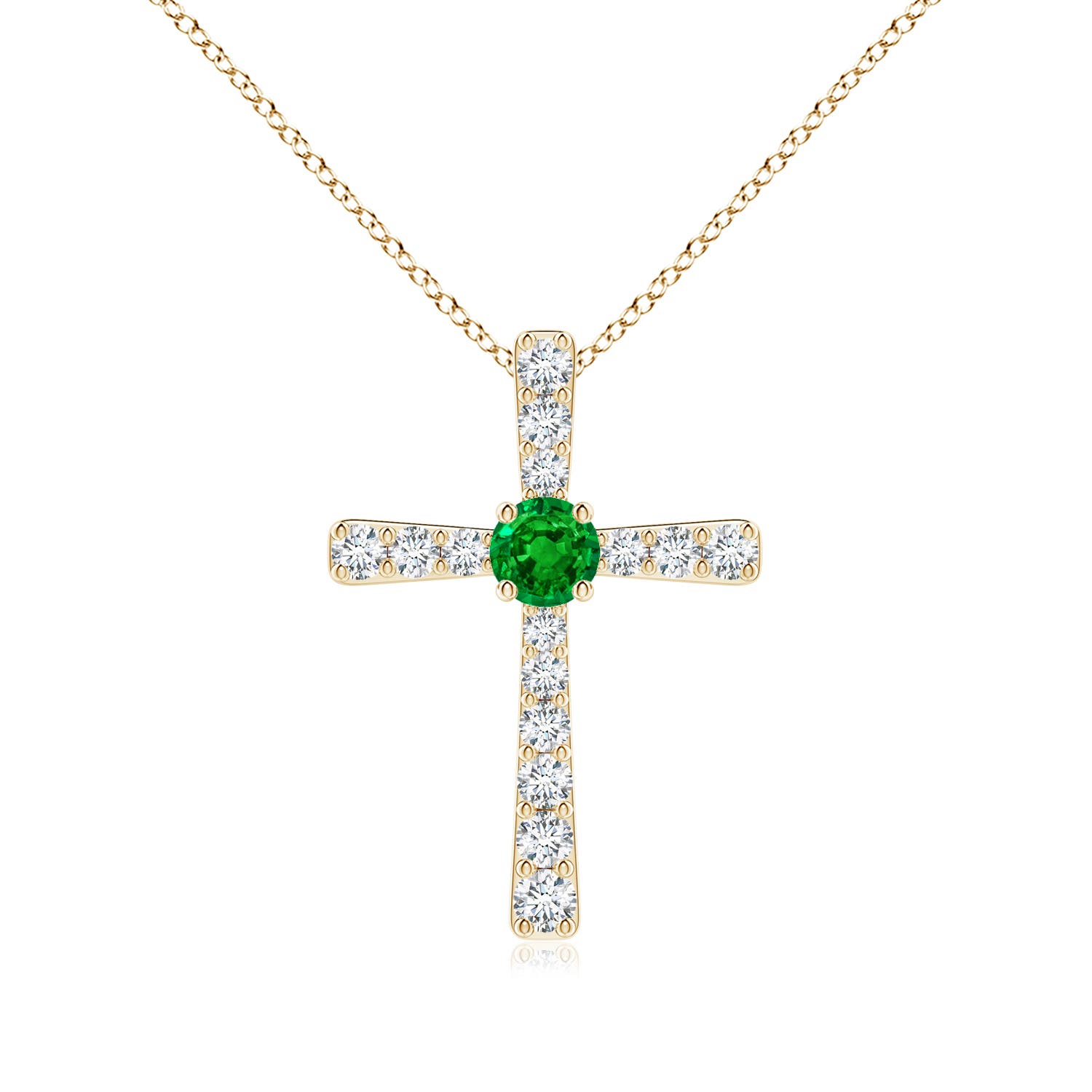 AAAA - Emerald / 0.43 CT / 14 KT Yellow Gold