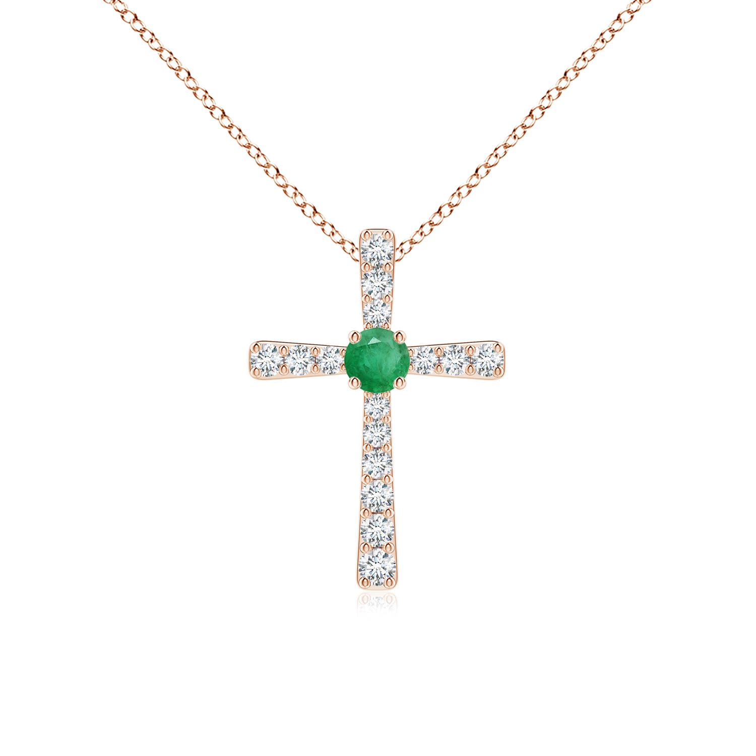 A - Emerald / 0.29 CT / 14 KT Rose Gold