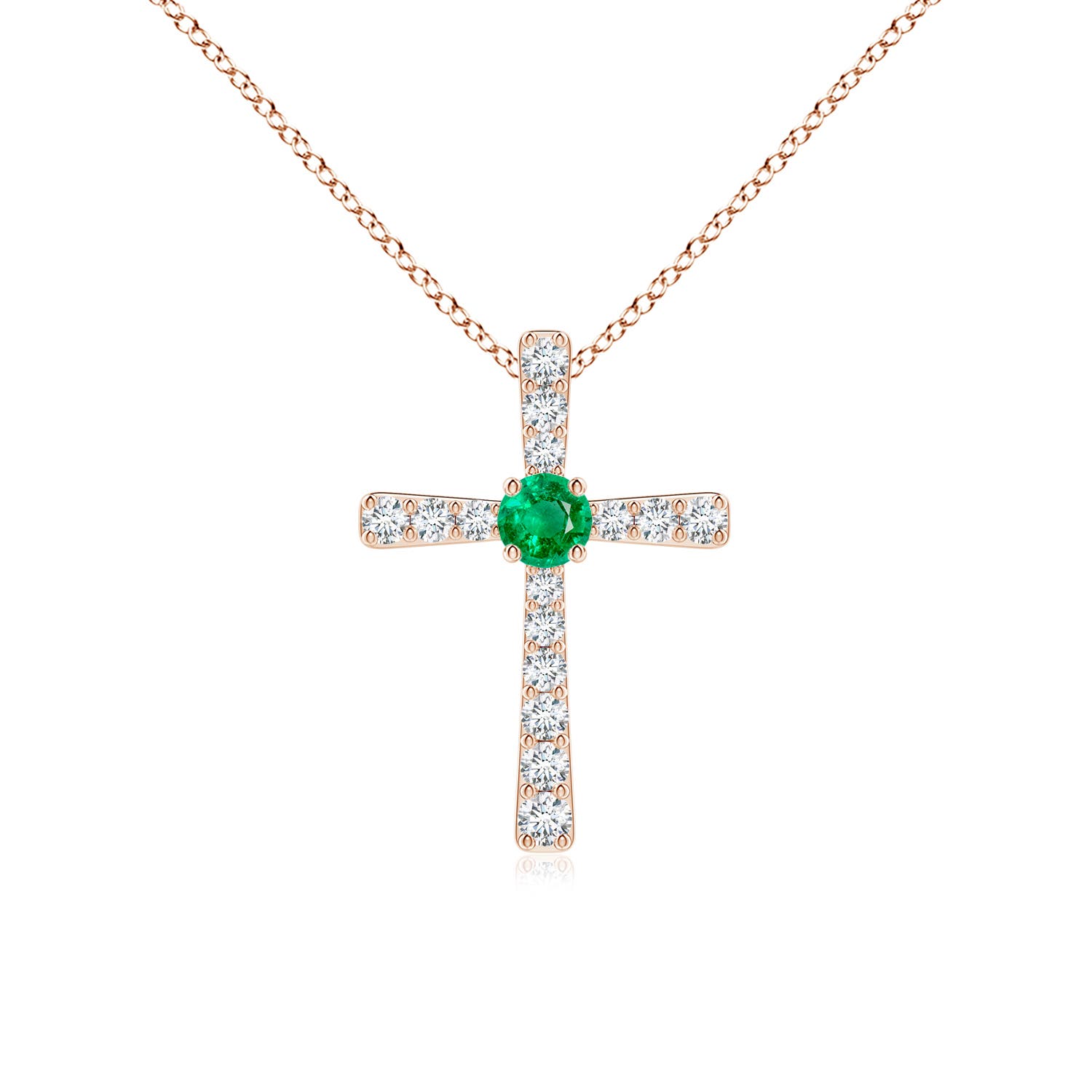 AAA - Emerald / 0.29 CT / 14 KT Rose Gold