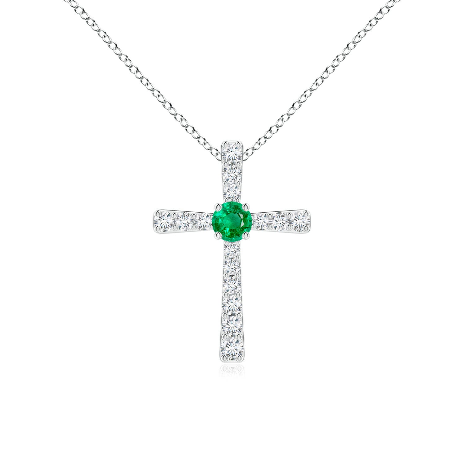 AAA - Emerald / 0.29 CT / 14 KT White Gold