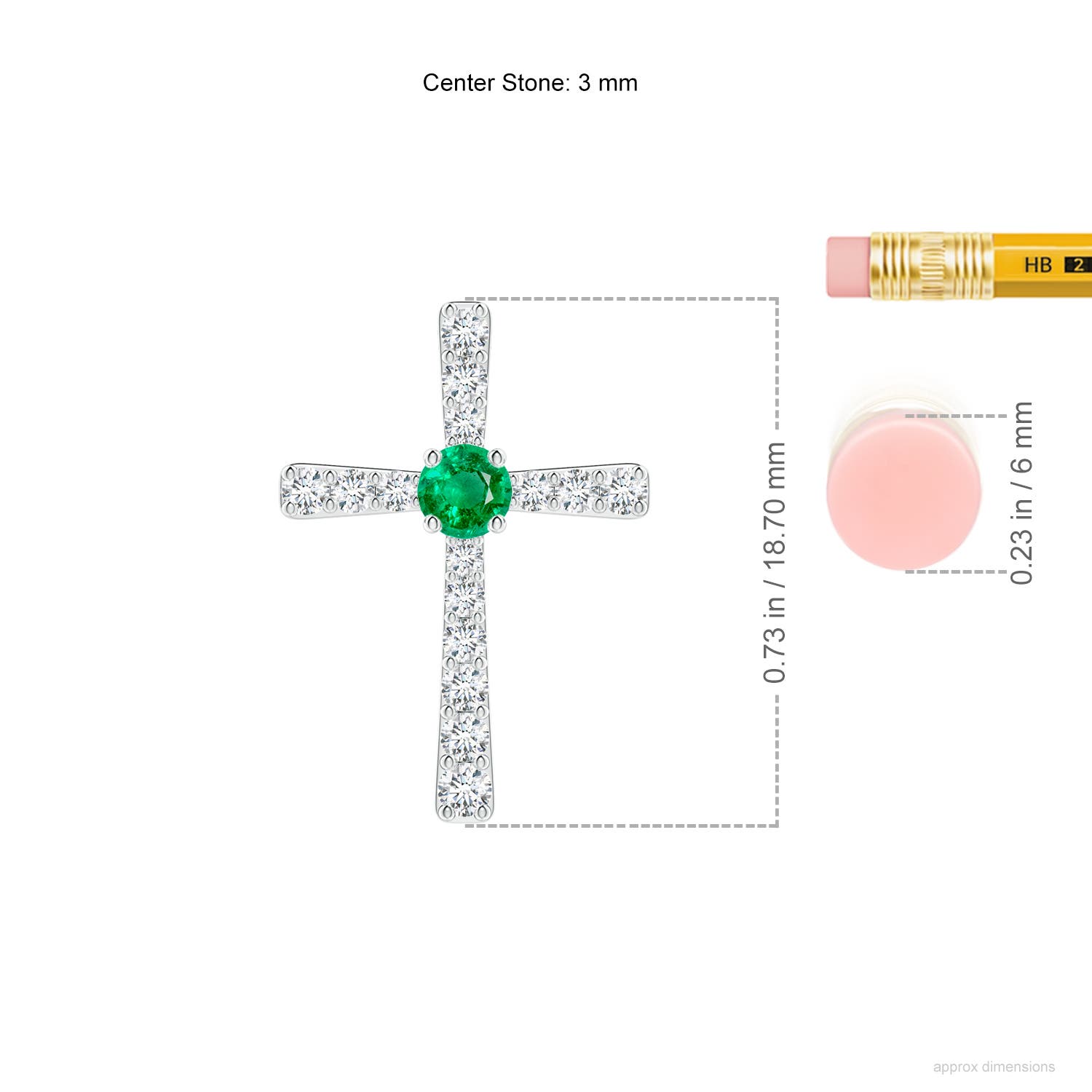 AAA - Emerald / 0.29 CT / 14 KT White Gold