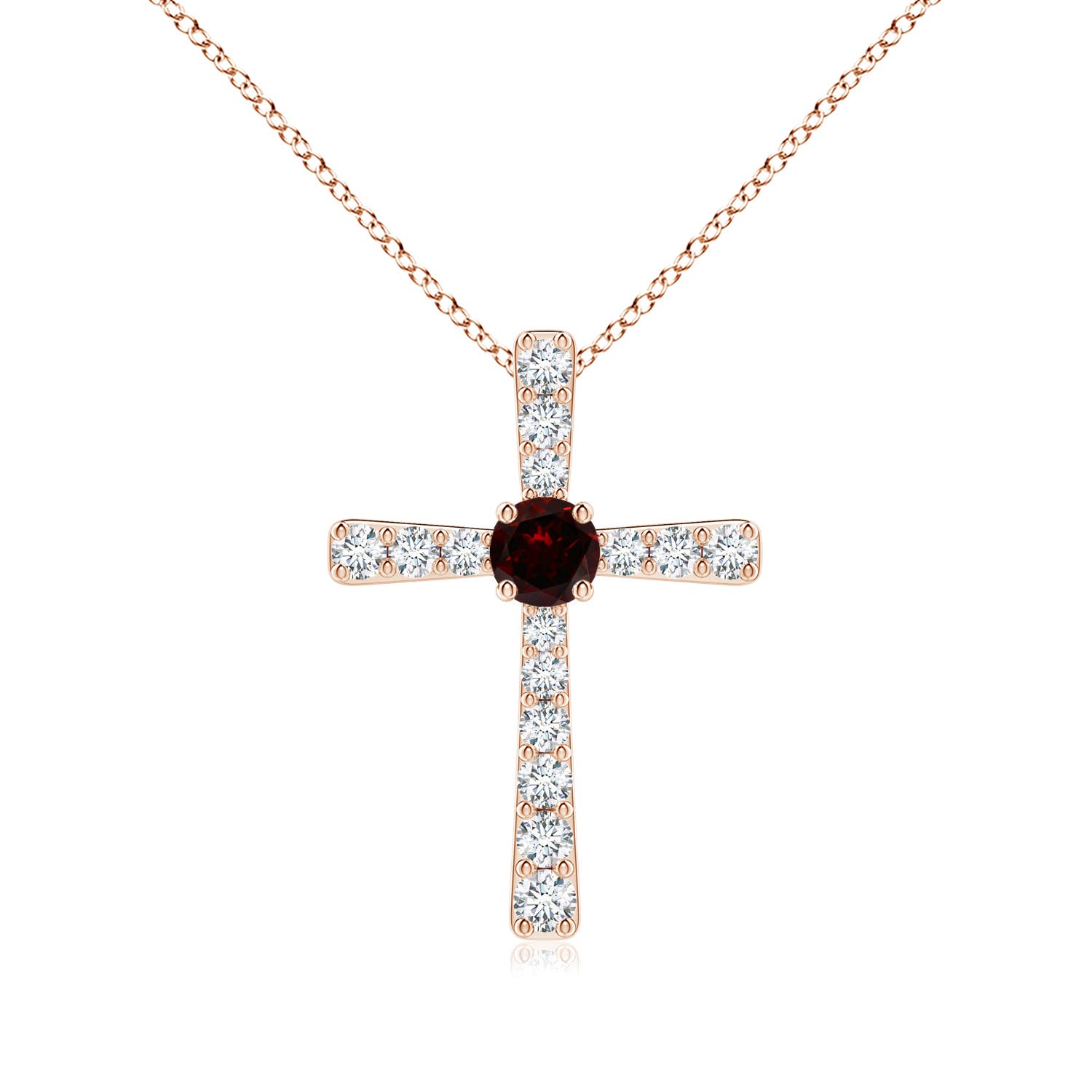 A - Garnet / 0.48 CT / 14 KT Rose Gold