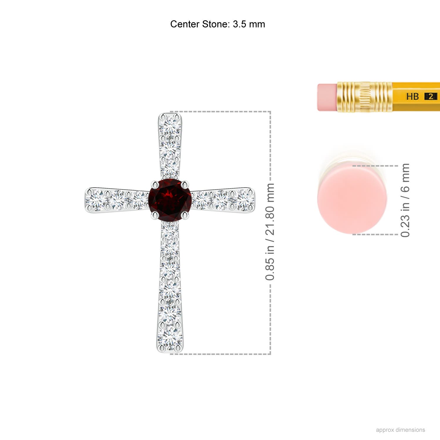 A - Garnet / 0.48 CT / 14 KT White Gold