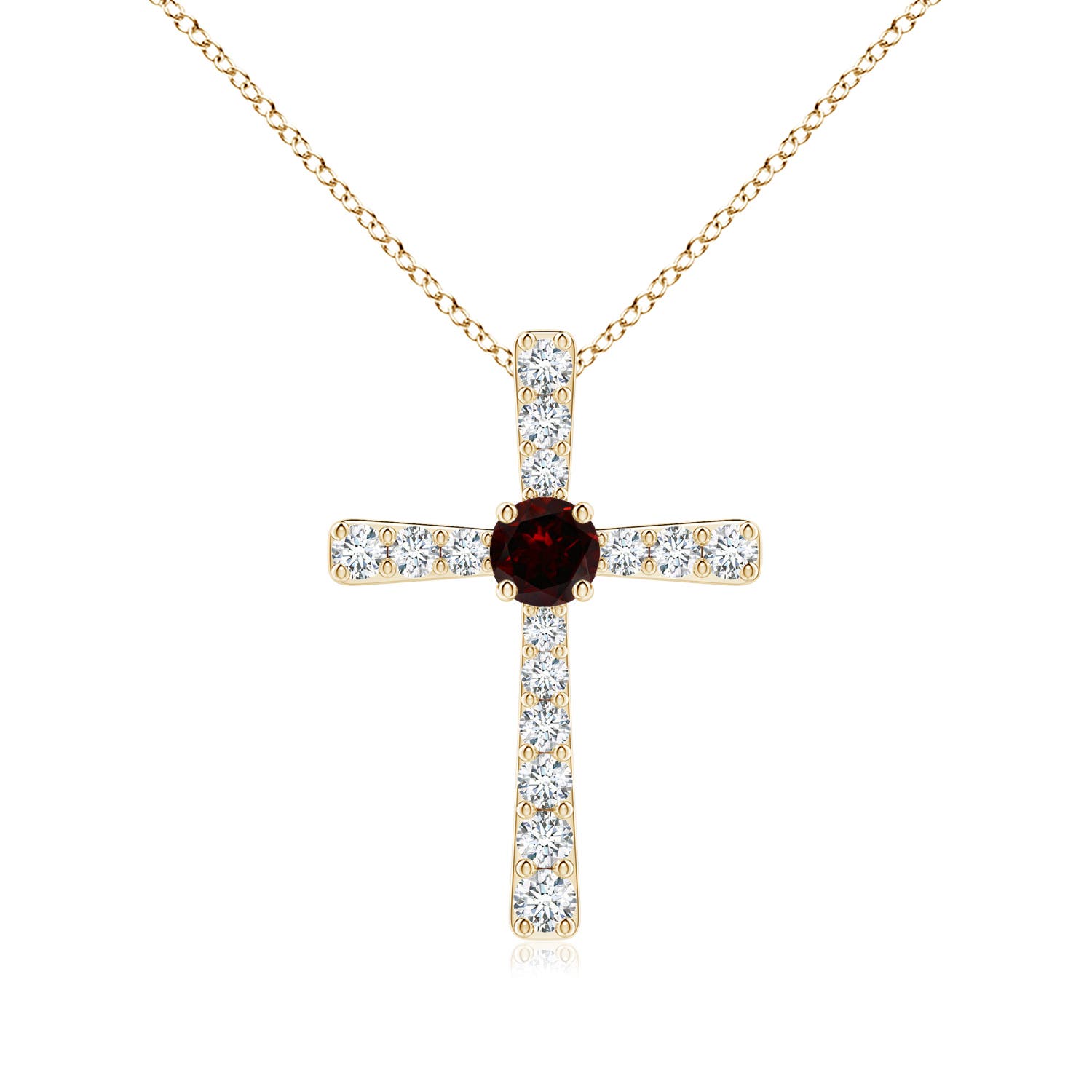 A - Garnet / 0.48 CT / 14 KT Yellow Gold