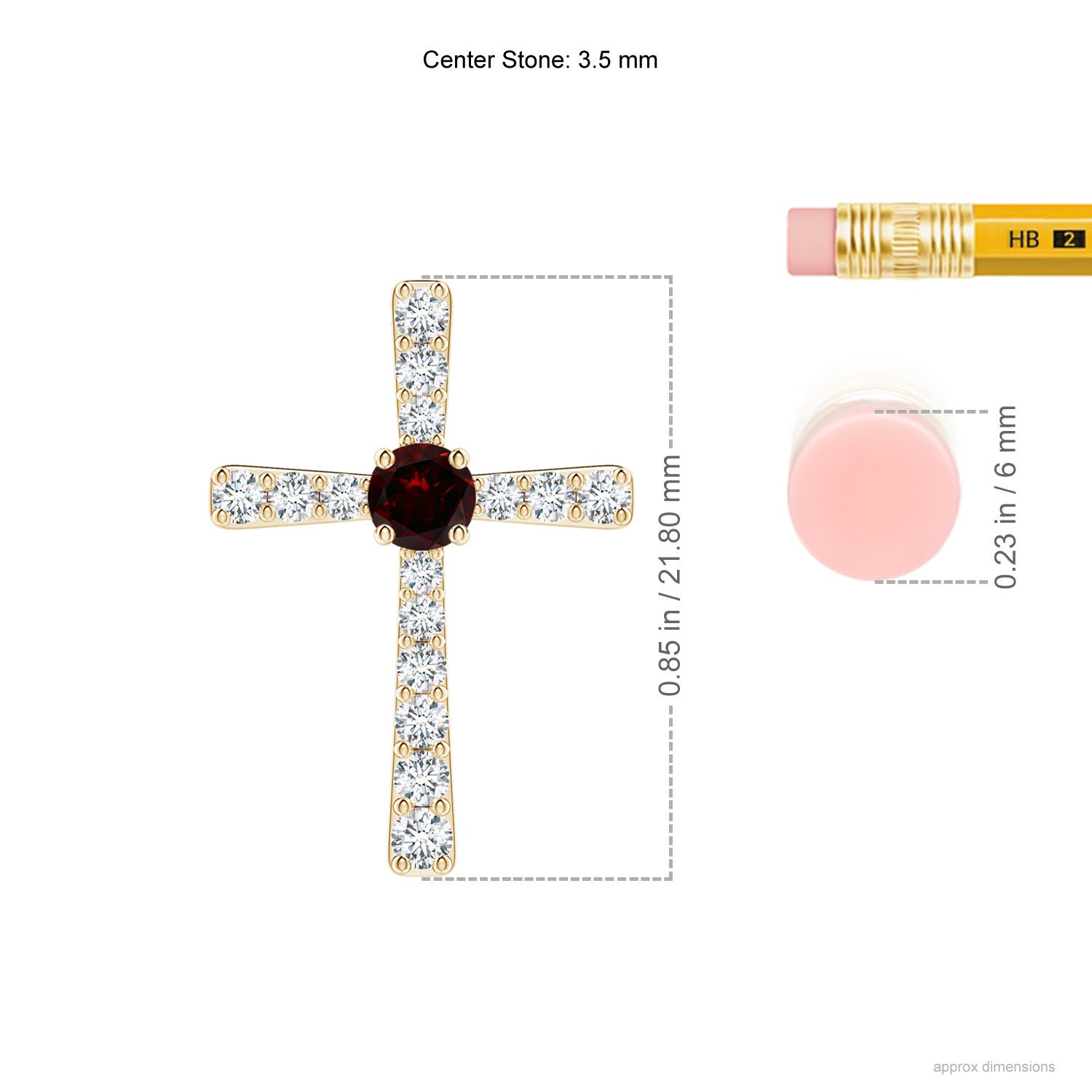 A - Garnet / 0.48 CT / 14 KT Yellow Gold