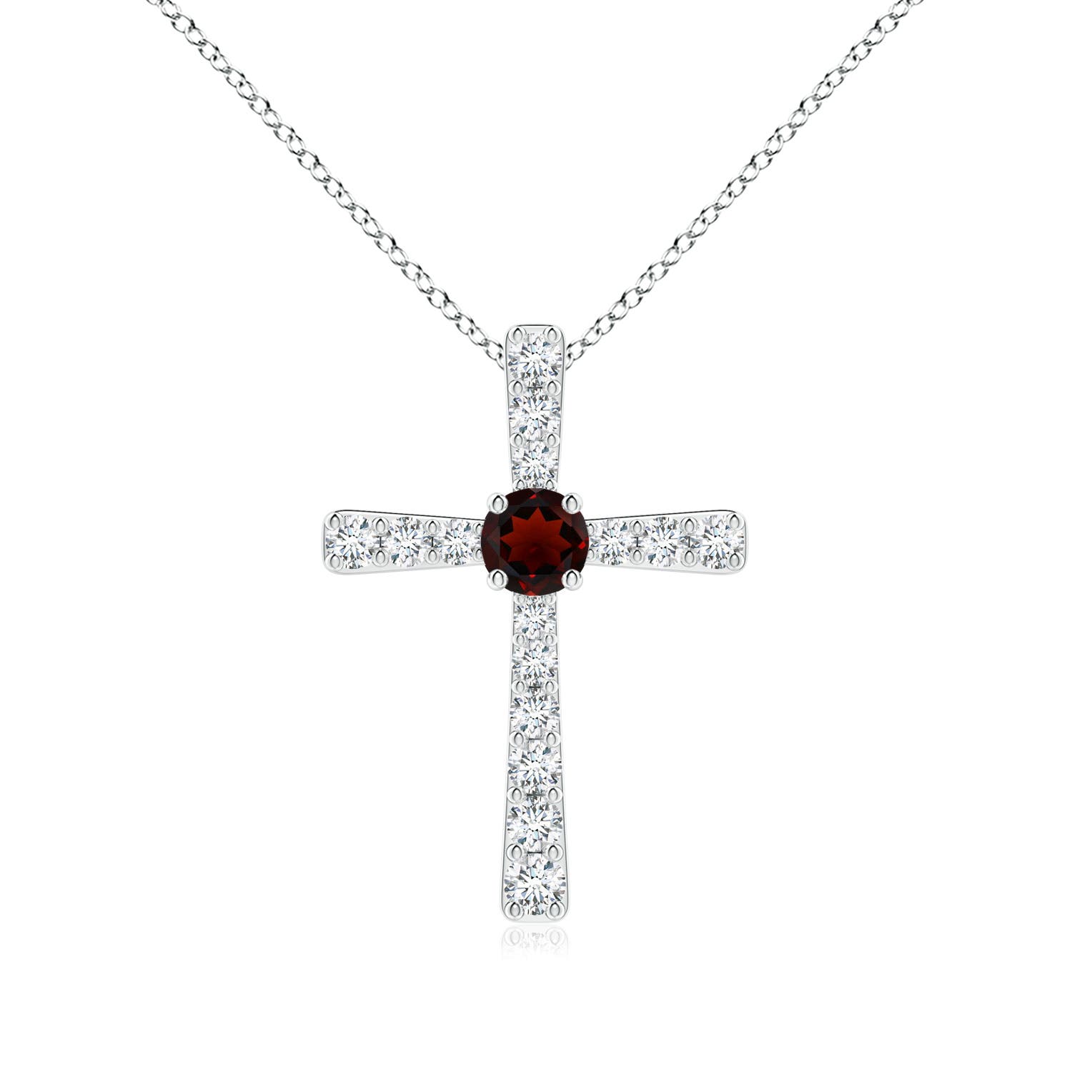 AA - Garnet / 0.48 CT / 14 KT White Gold