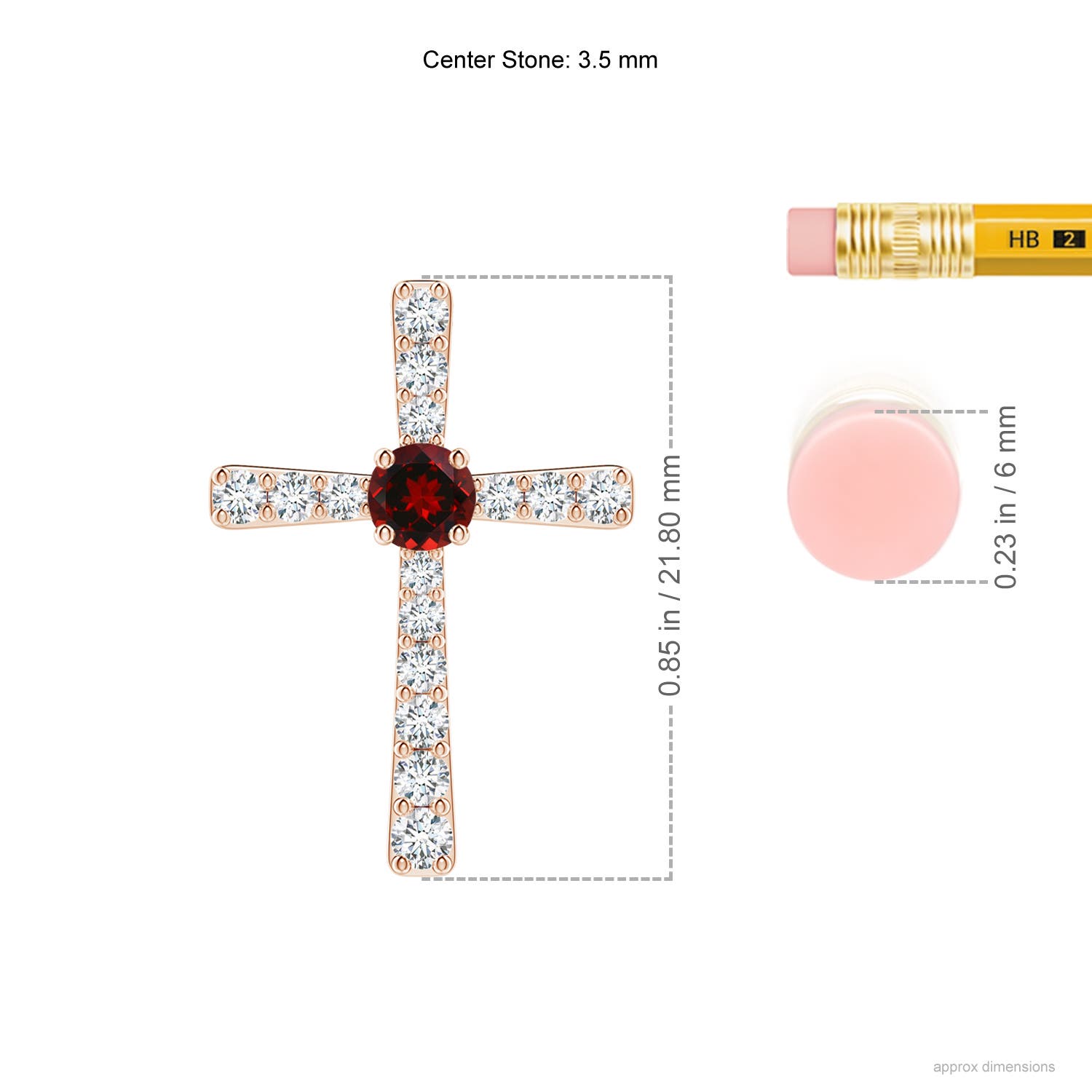 AAAA - Garnet / 0.48 CT / 14 KT Rose Gold