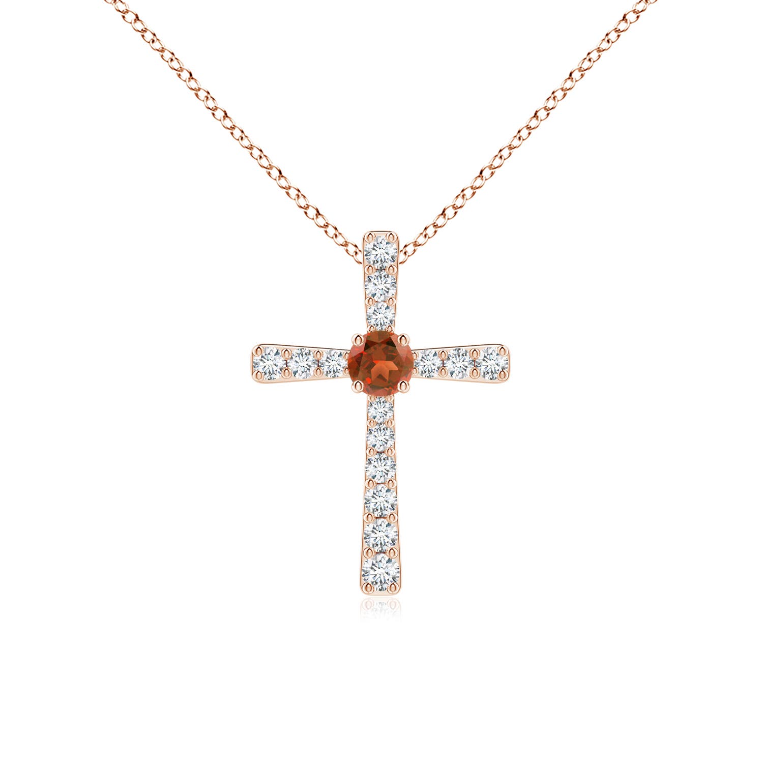 A - Garnet / 0.34 CT / 14 KT Rose Gold