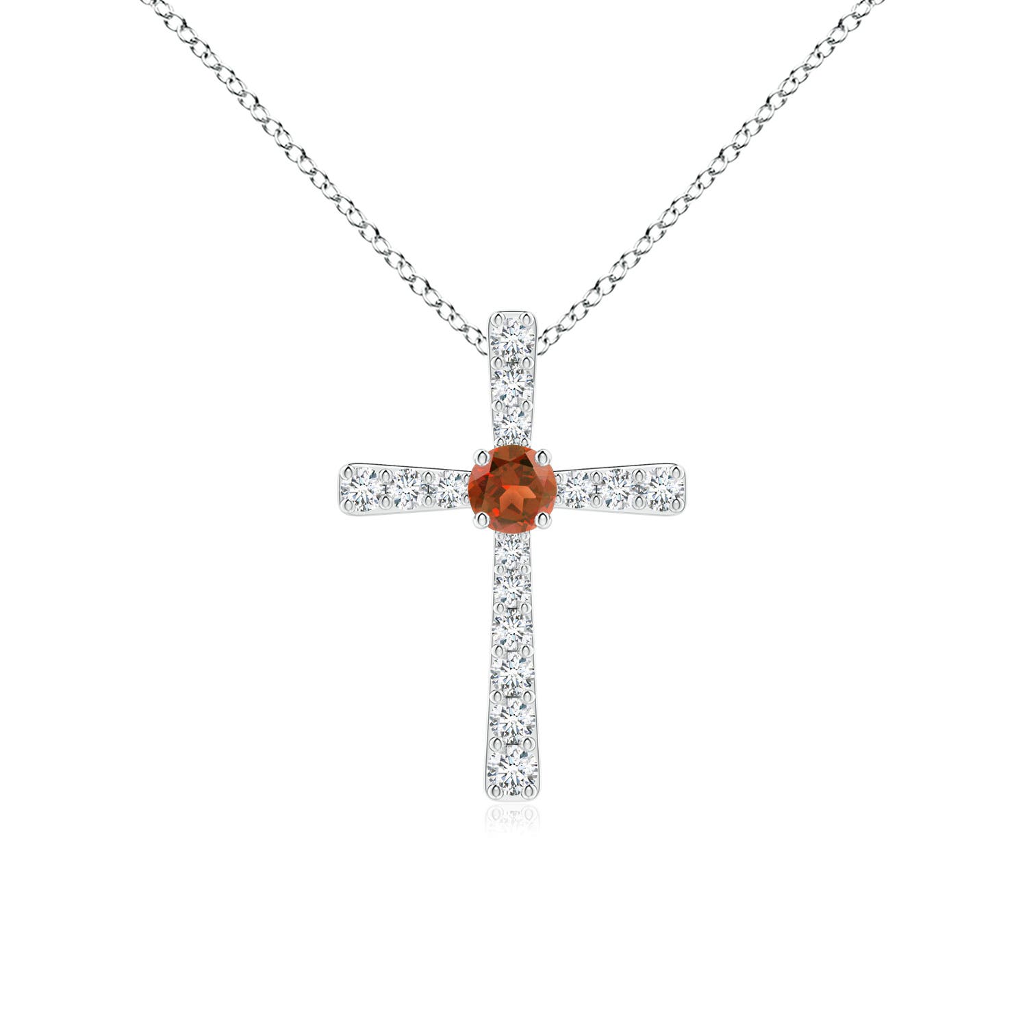 A - Garnet / 0.34 CT / 14 KT White Gold