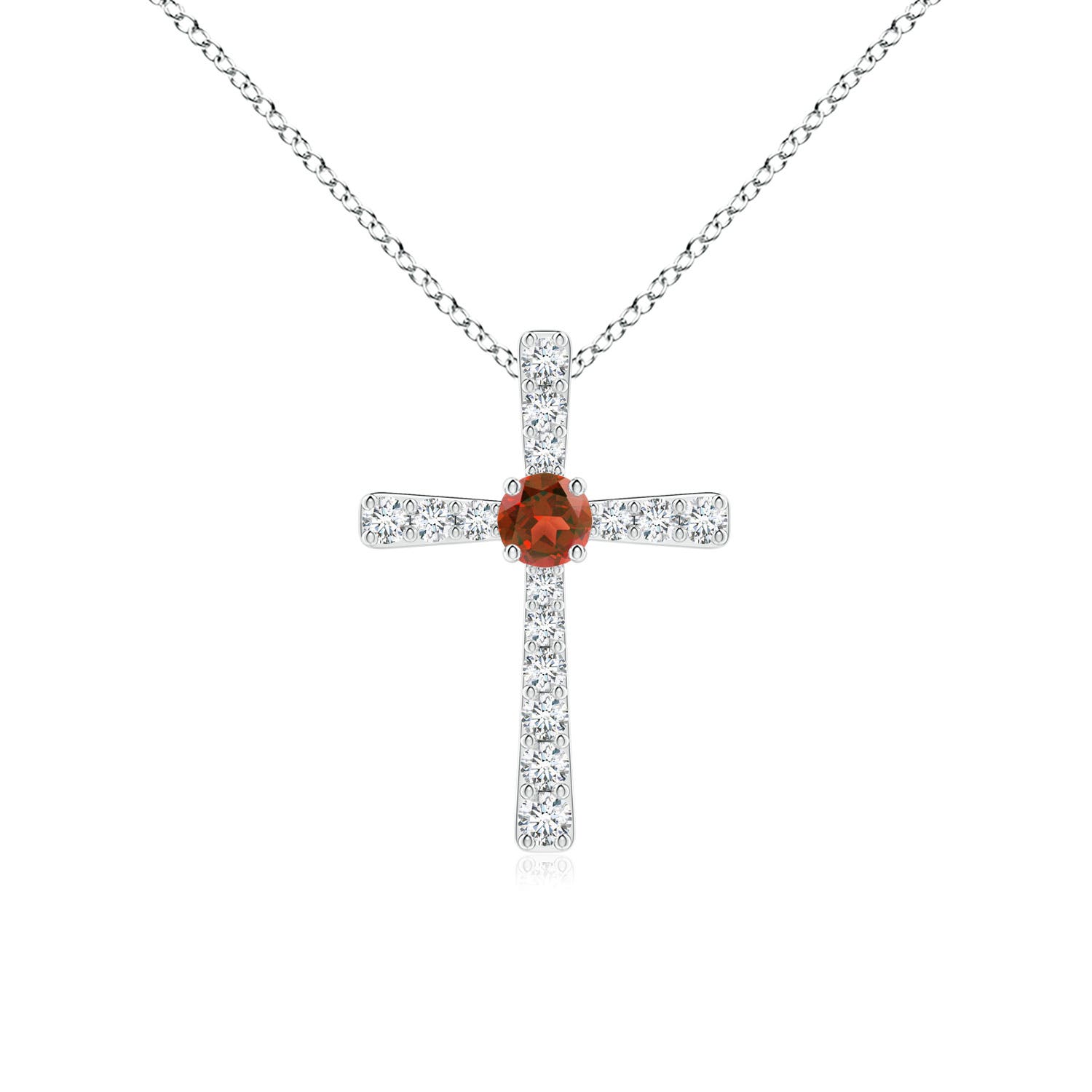 AA - Garnet / 0.34 CT / 14 KT White Gold