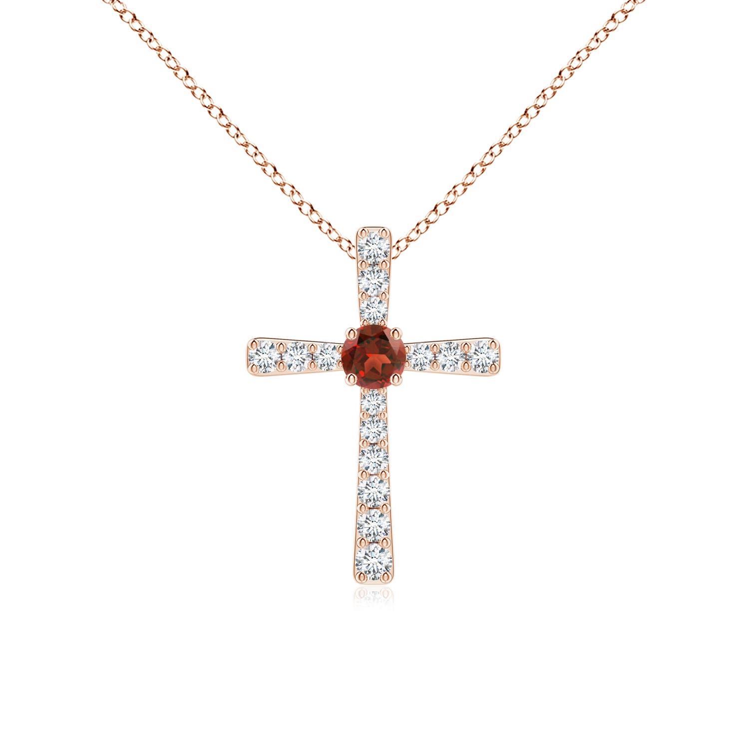 AAA - Garnet / 0.34 CT / 14 KT Rose Gold