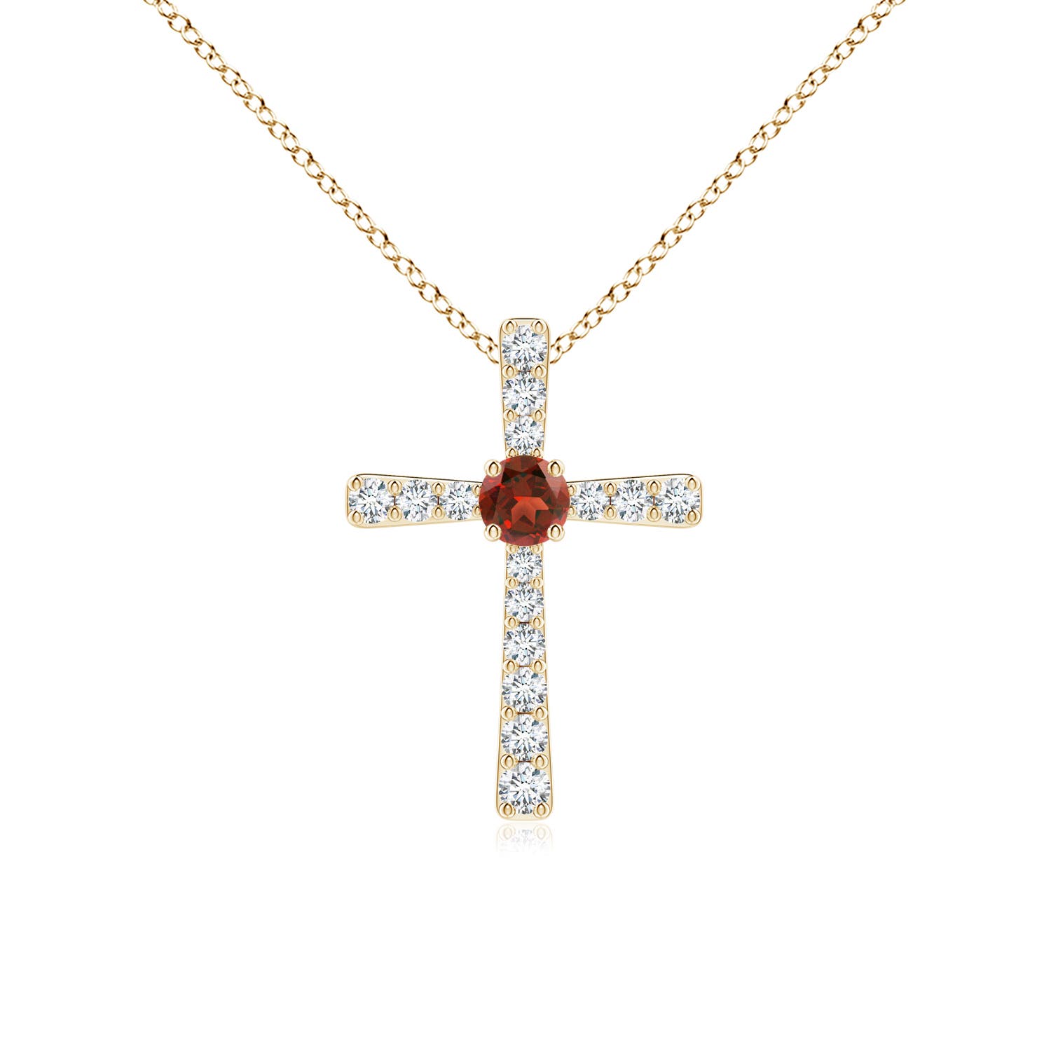 AAA - Garnet / 0.34 CT / 14 KT Yellow Gold