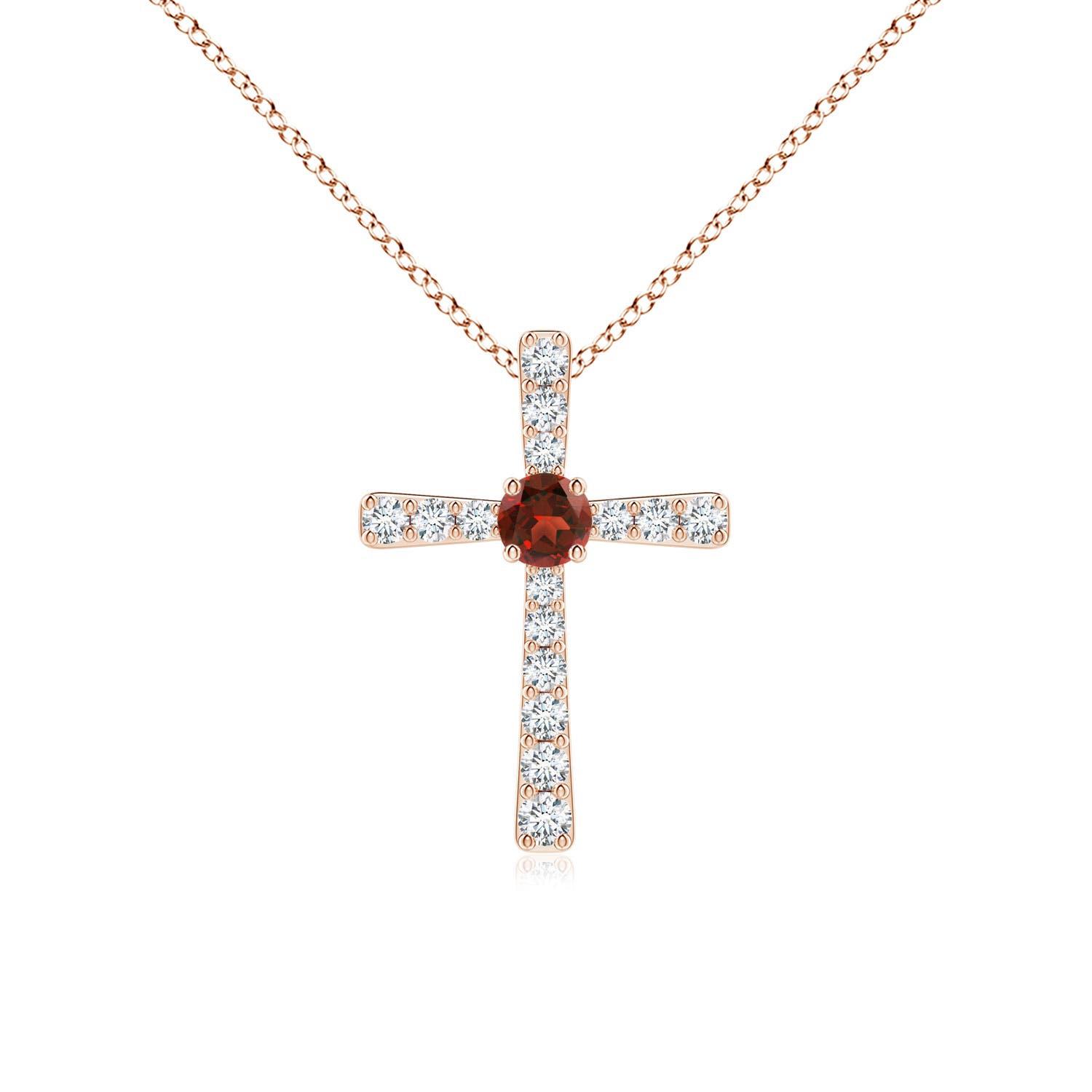 AAAA - Garnet / 0.34 CT / 14 KT Rose Gold