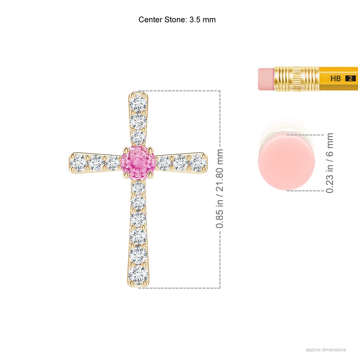 A - Pink Sapphire / 0.51 CT / 14 KT Yellow Gold