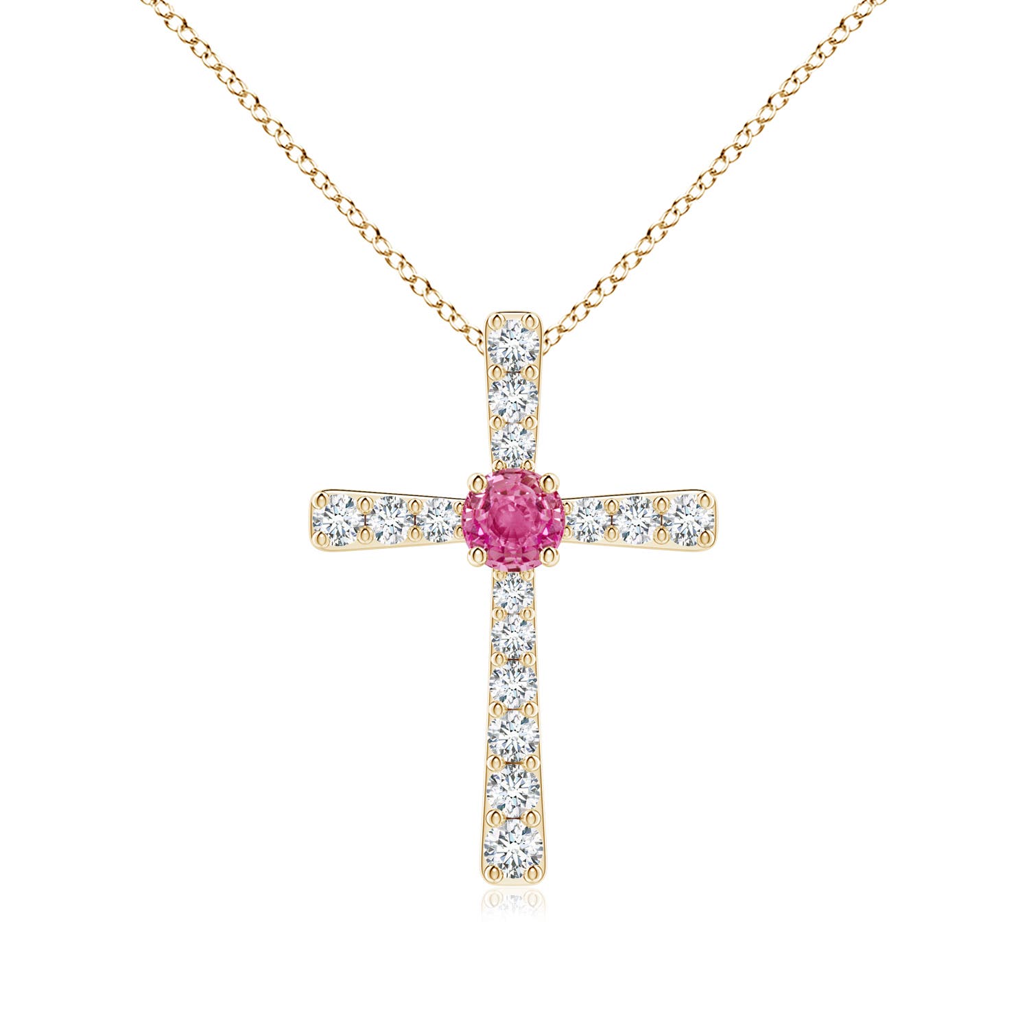 AAA - Pink Sapphire / 0.51 CT / 14 KT Yellow Gold