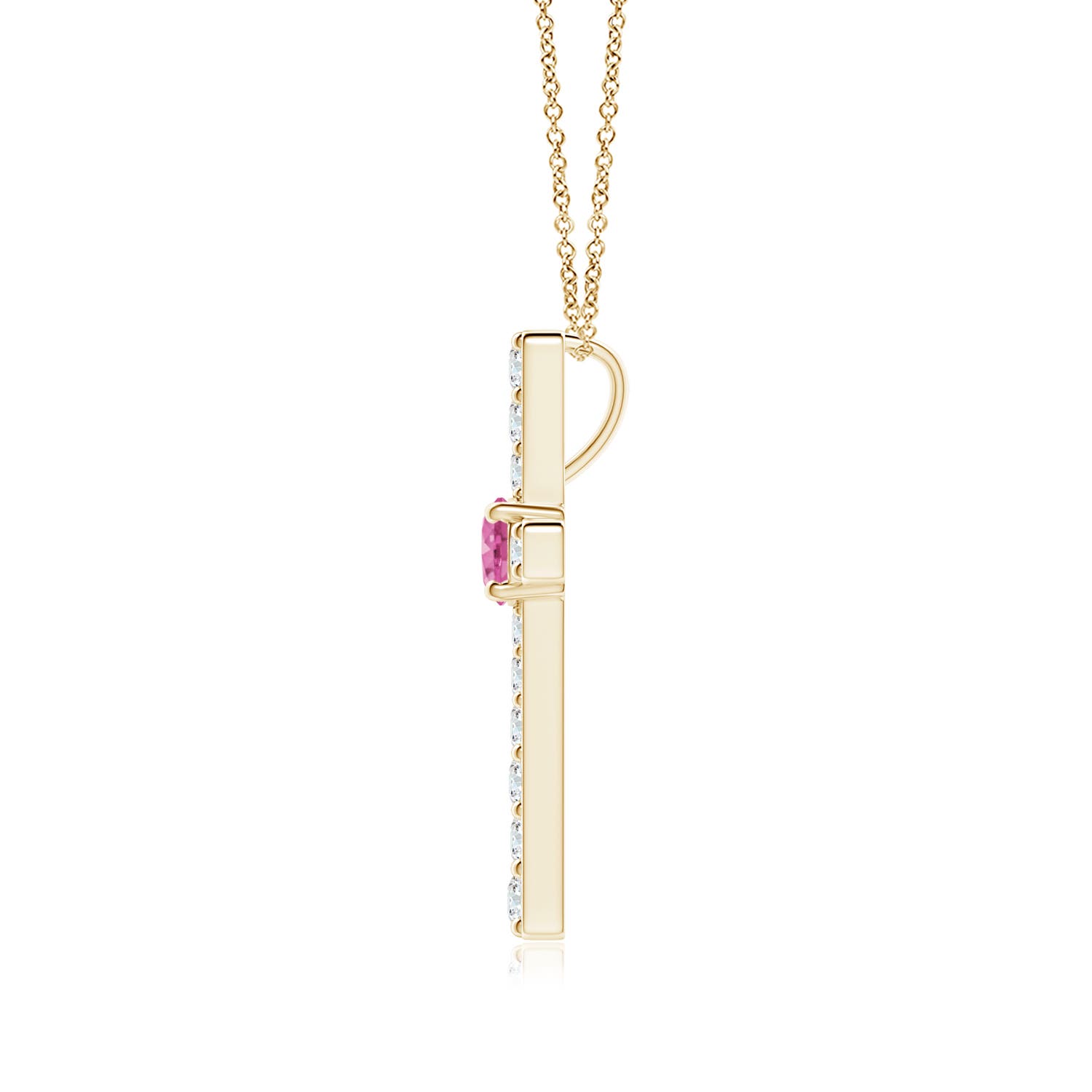 AAA - Pink Sapphire / 0.51 CT / 14 KT Yellow Gold