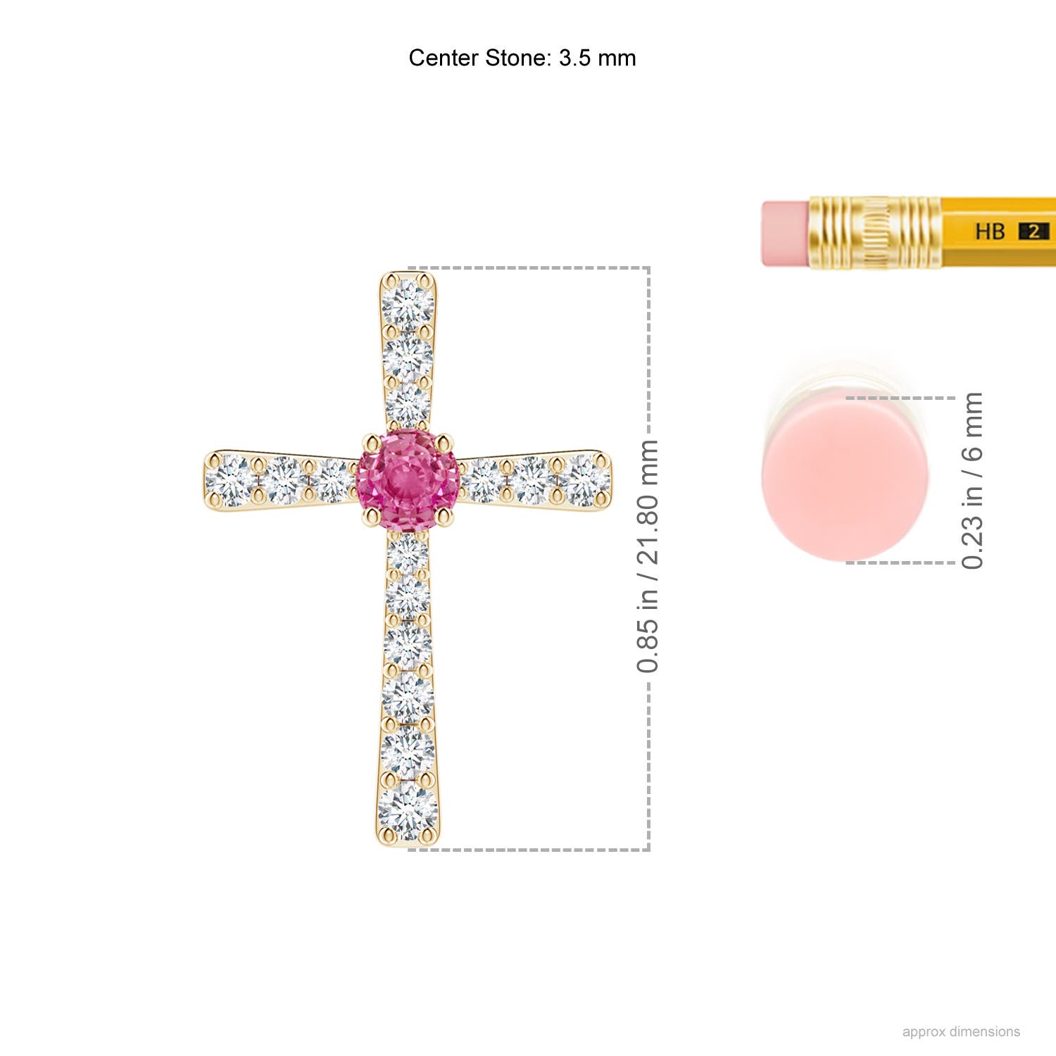 AAA - Pink Sapphire / 0.51 CT / 14 KT Yellow Gold