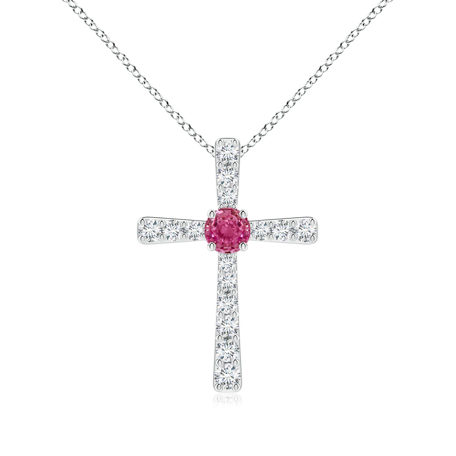 AAAA - Pink Sapphire / 0.51 CT / 14 KT White Gold