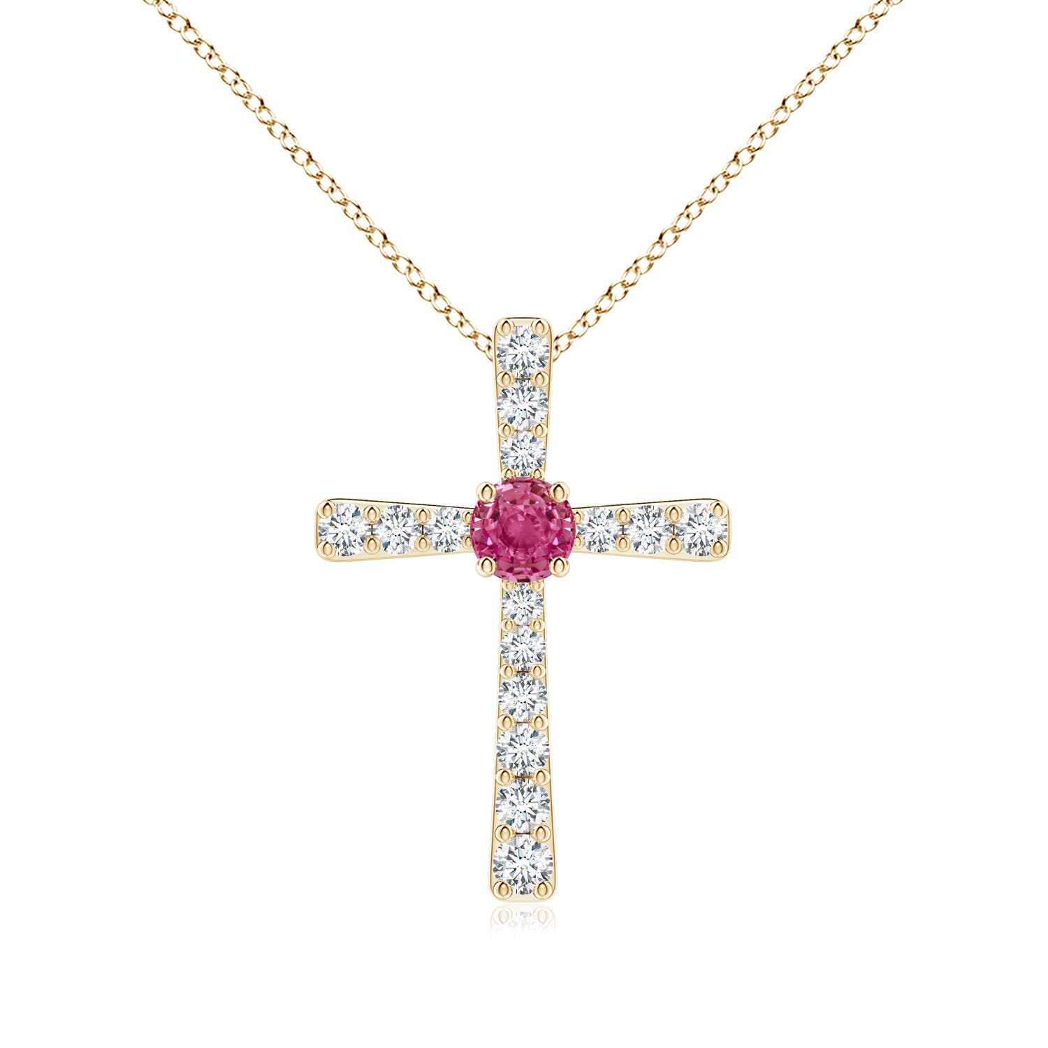 AAAA - Pink Sapphire / 0.51 CT / 14 KT Yellow Gold