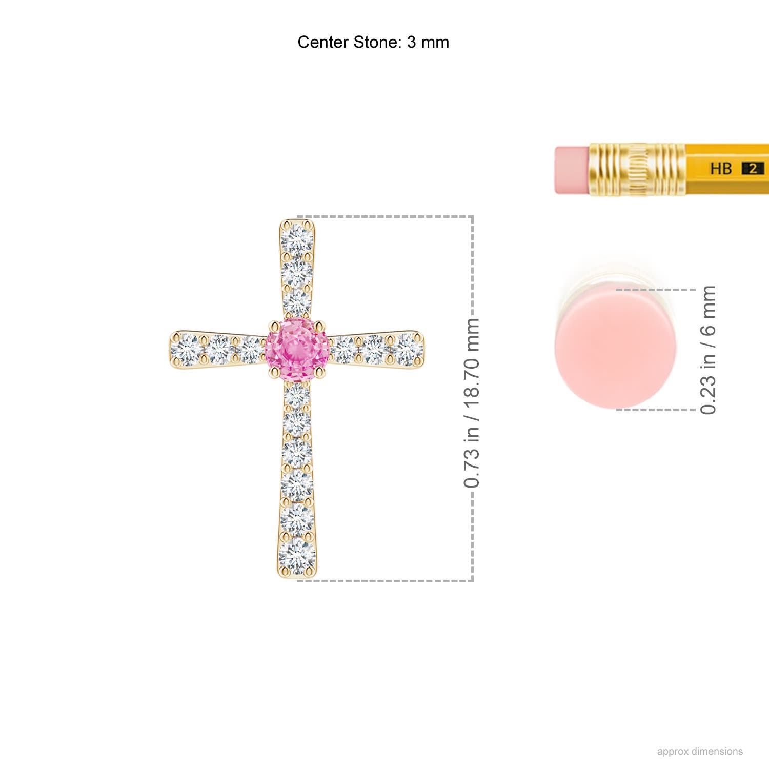 A - Pink Sapphire / 0.33 CT / 14 KT Yellow Gold